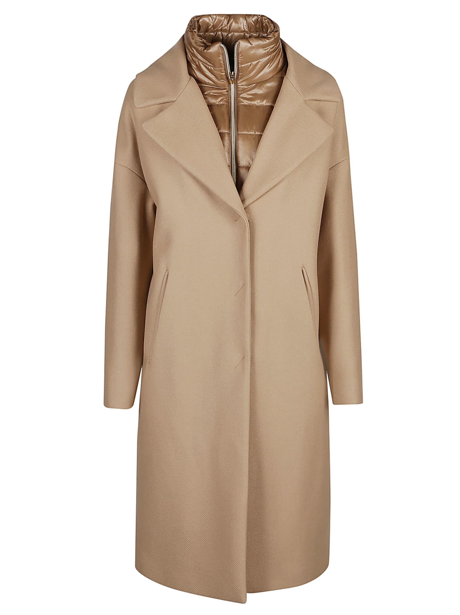 Herno Ecowool Coat In Sabbia