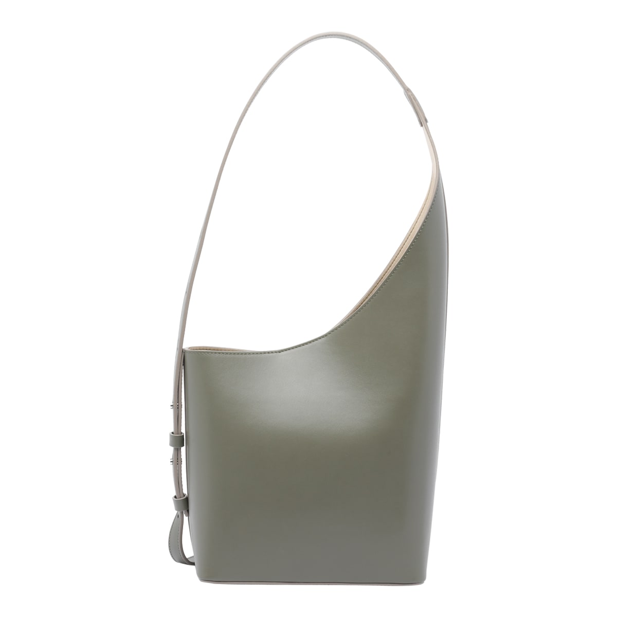 Aesther Ekme Demi Lune Calfskin Leather Bucket Bag In Green