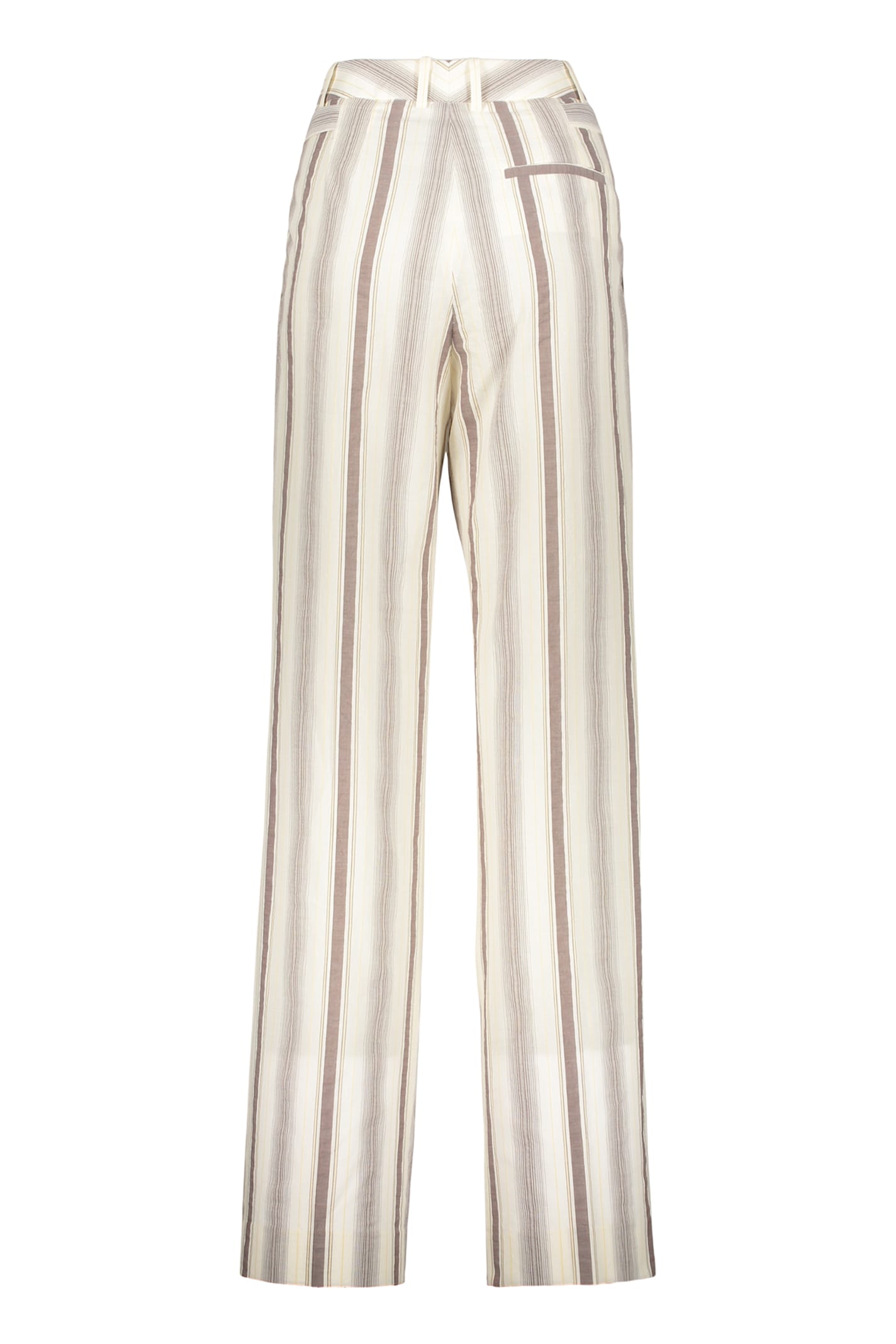 Fabiana Filippi Stripe-print Straight-leg Tailored Trousers In Ecru