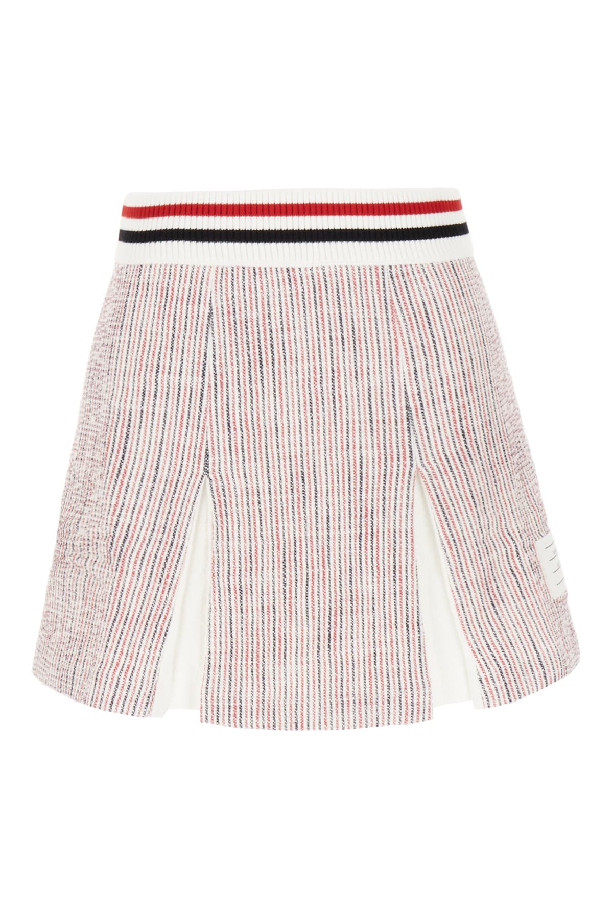 Thom Browne Embroidered Stretch Cotton Blend Mini Skirt In 960