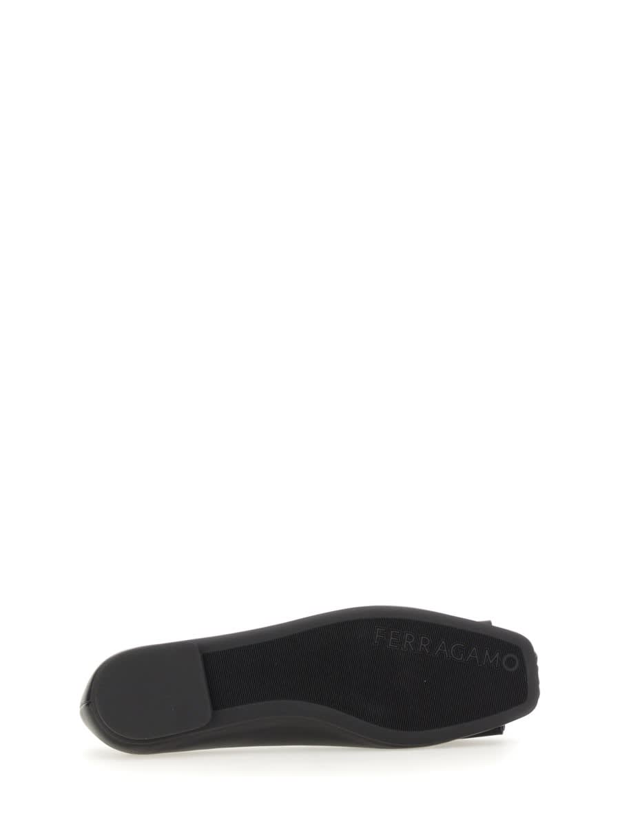 Shop Ferragamo Ballerina With Double Bow In Black