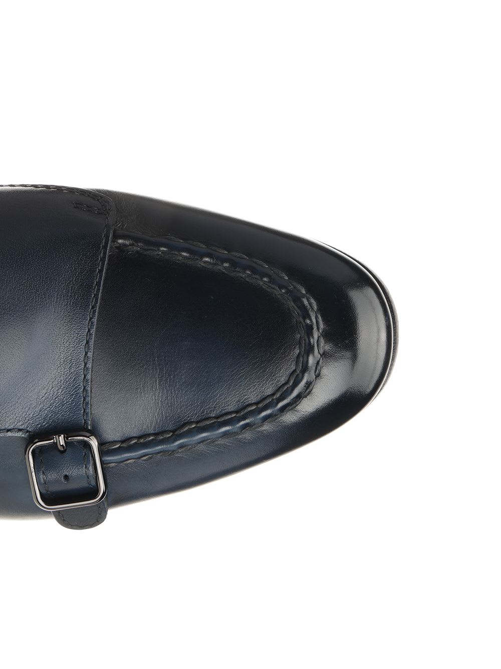 Santoni Black Round Toe Monk Shoes In U60