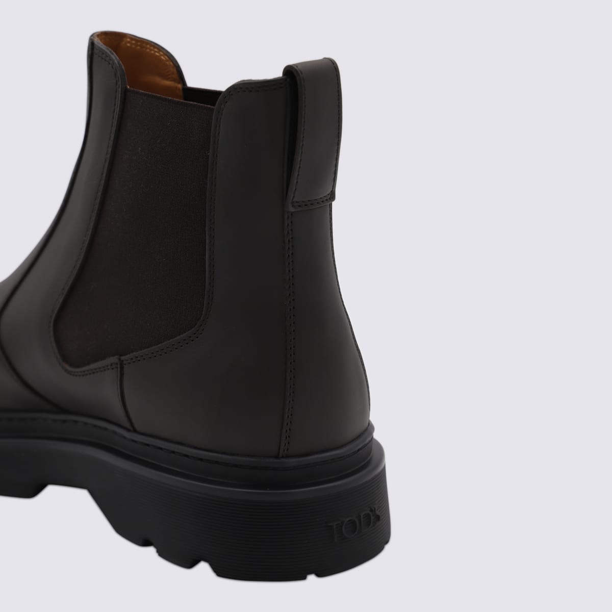 Tod's Dark Brown Leather Boots In Animal Print