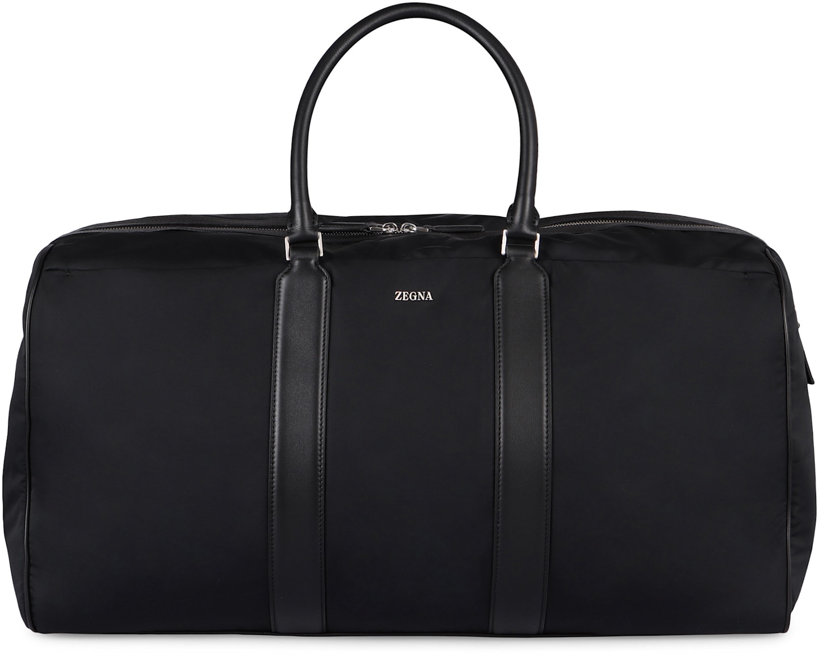 Zegna Leather-trimmed Nylon Holdall In Black