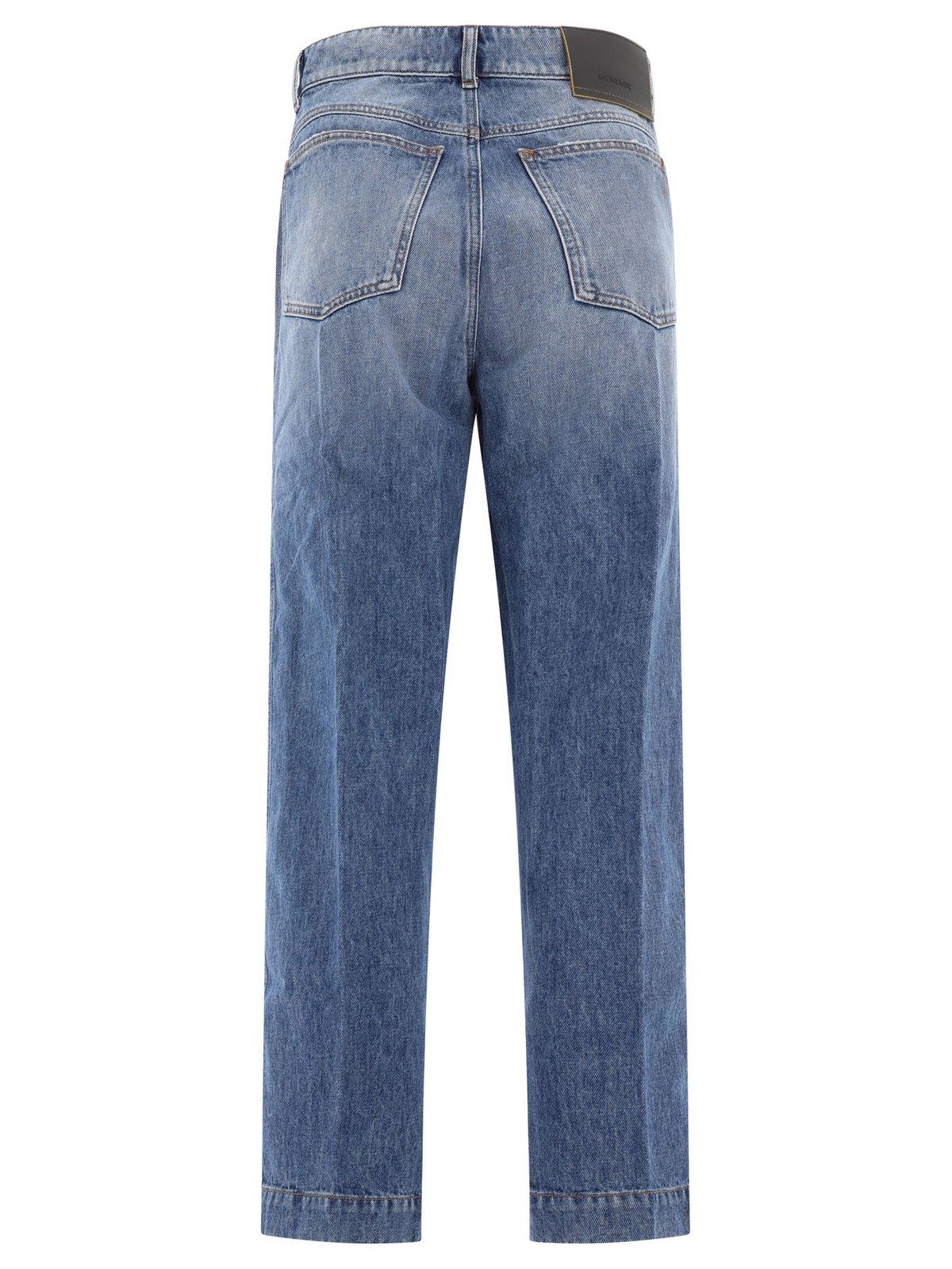 Shop Sportmax Conio Straight Leg Cropped Jeans In Blue