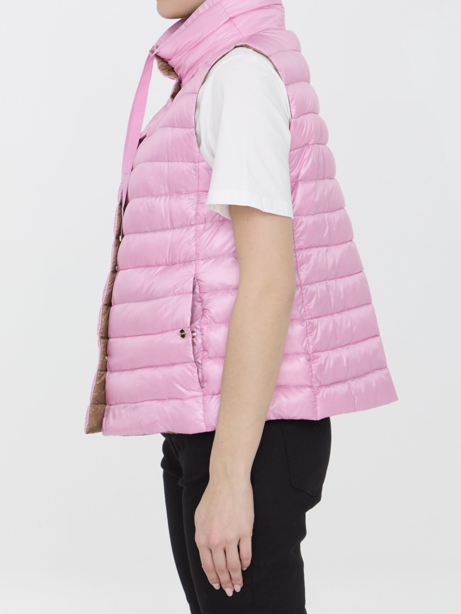 Shop Herno Hooded Padded Vest In C