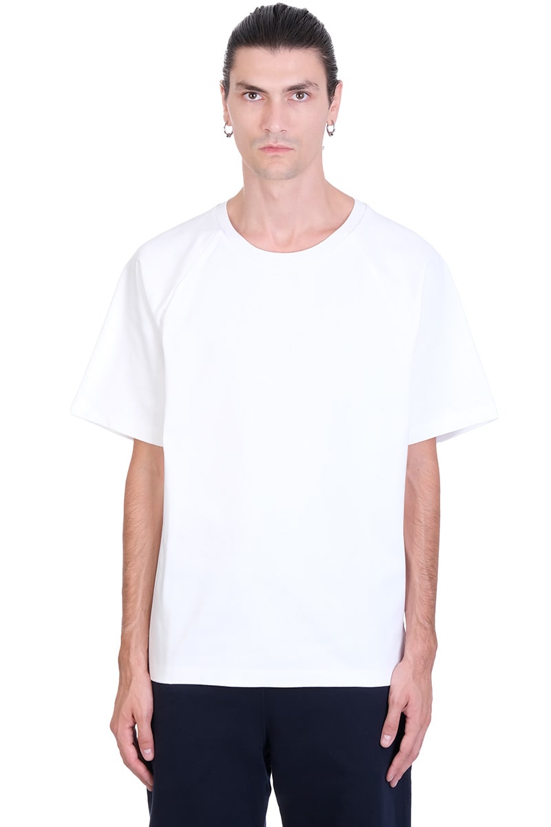 THOM BROWNE T-SHIRT IN WHITE COTTON,MJS114A06168100