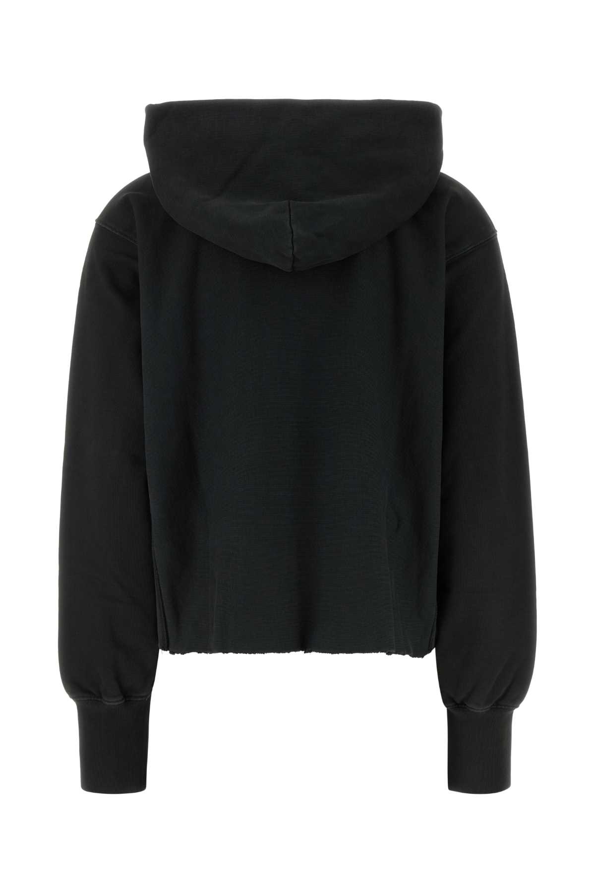 Maison Margiela Logo-embroidered Cotton Hoodie In Black