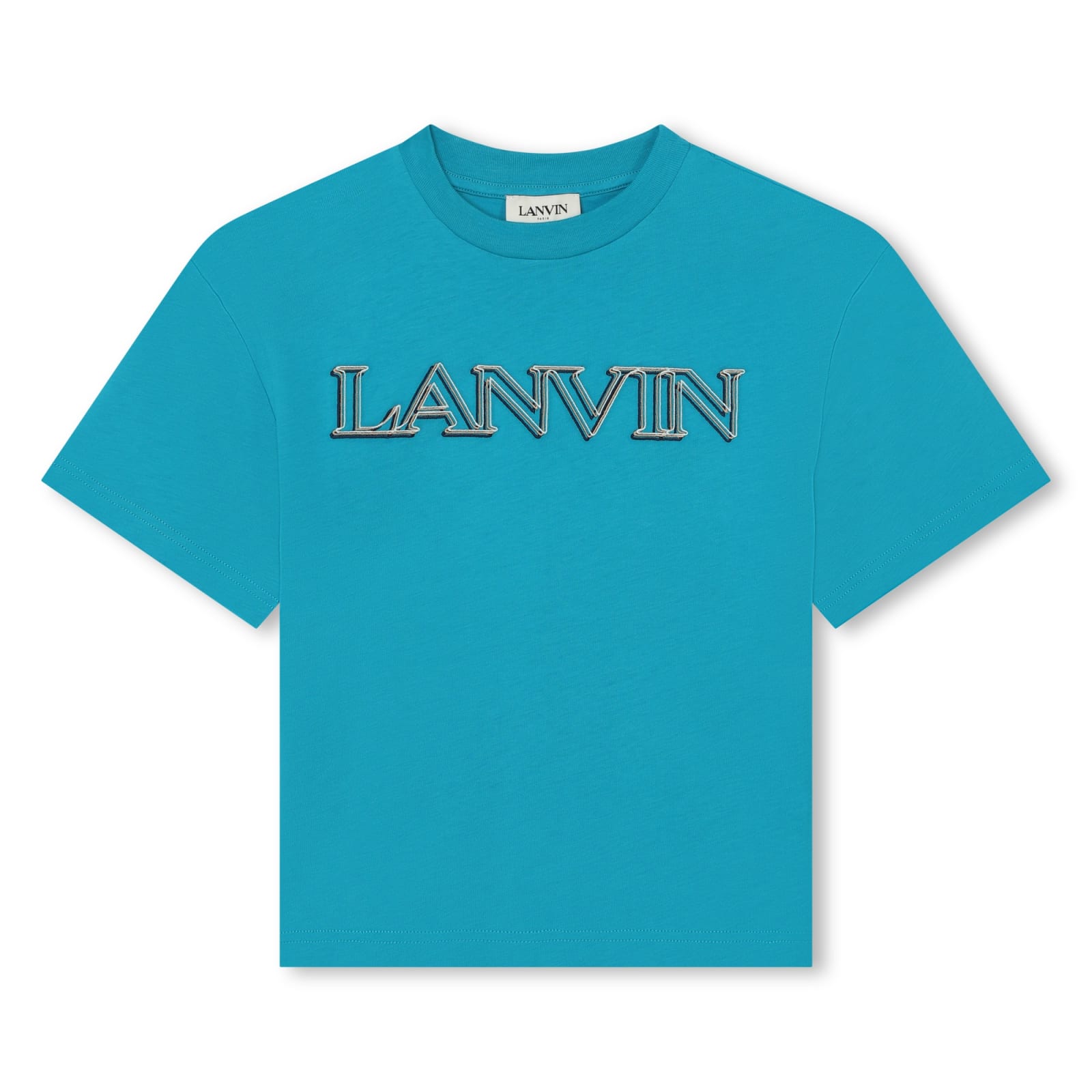 Lanvin Kids' T-shirt Con Logo In Blue