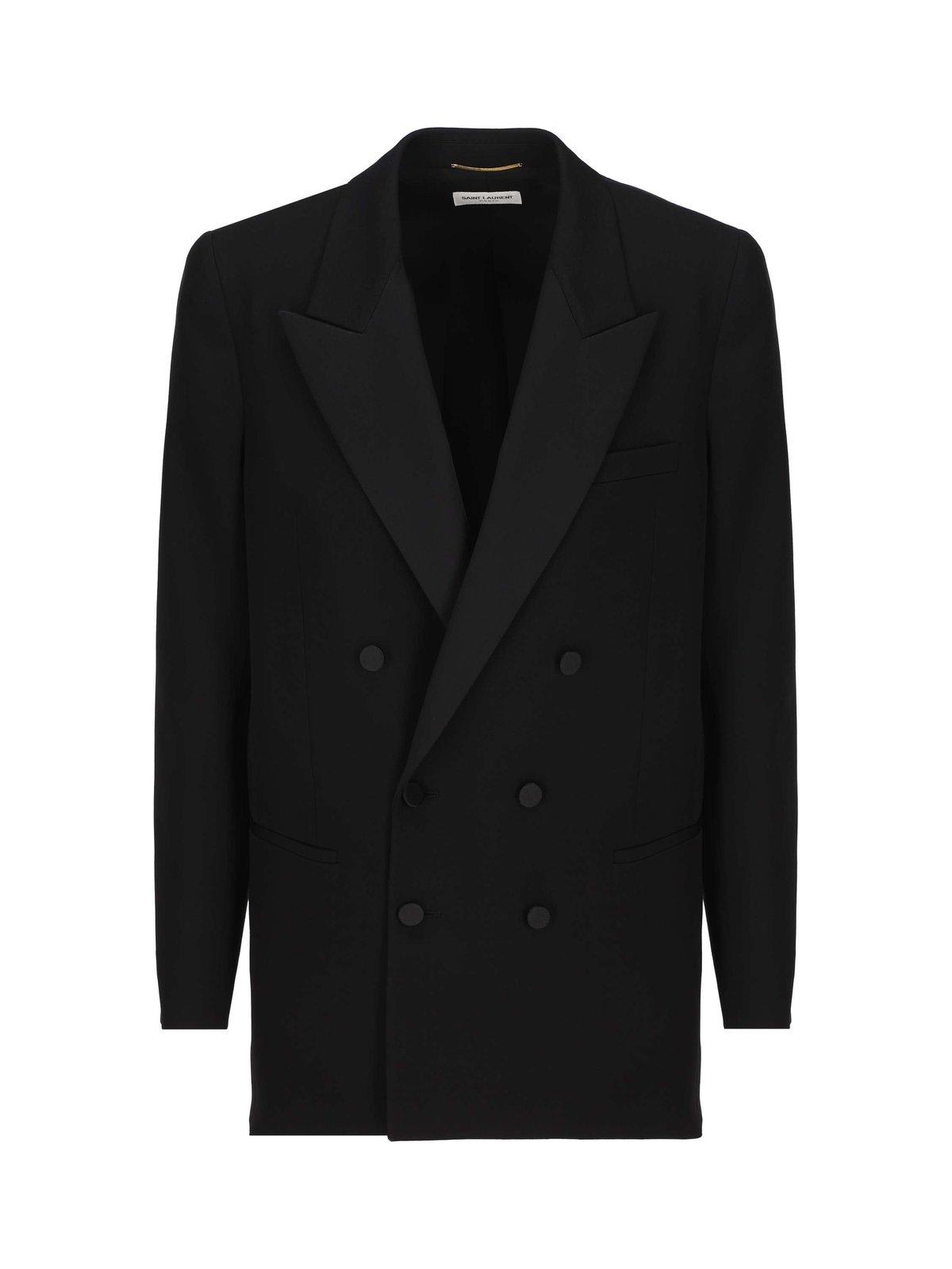 SAINT LAURENT DOUBLE-BREASTED LONG-SLEEVED BLAZER