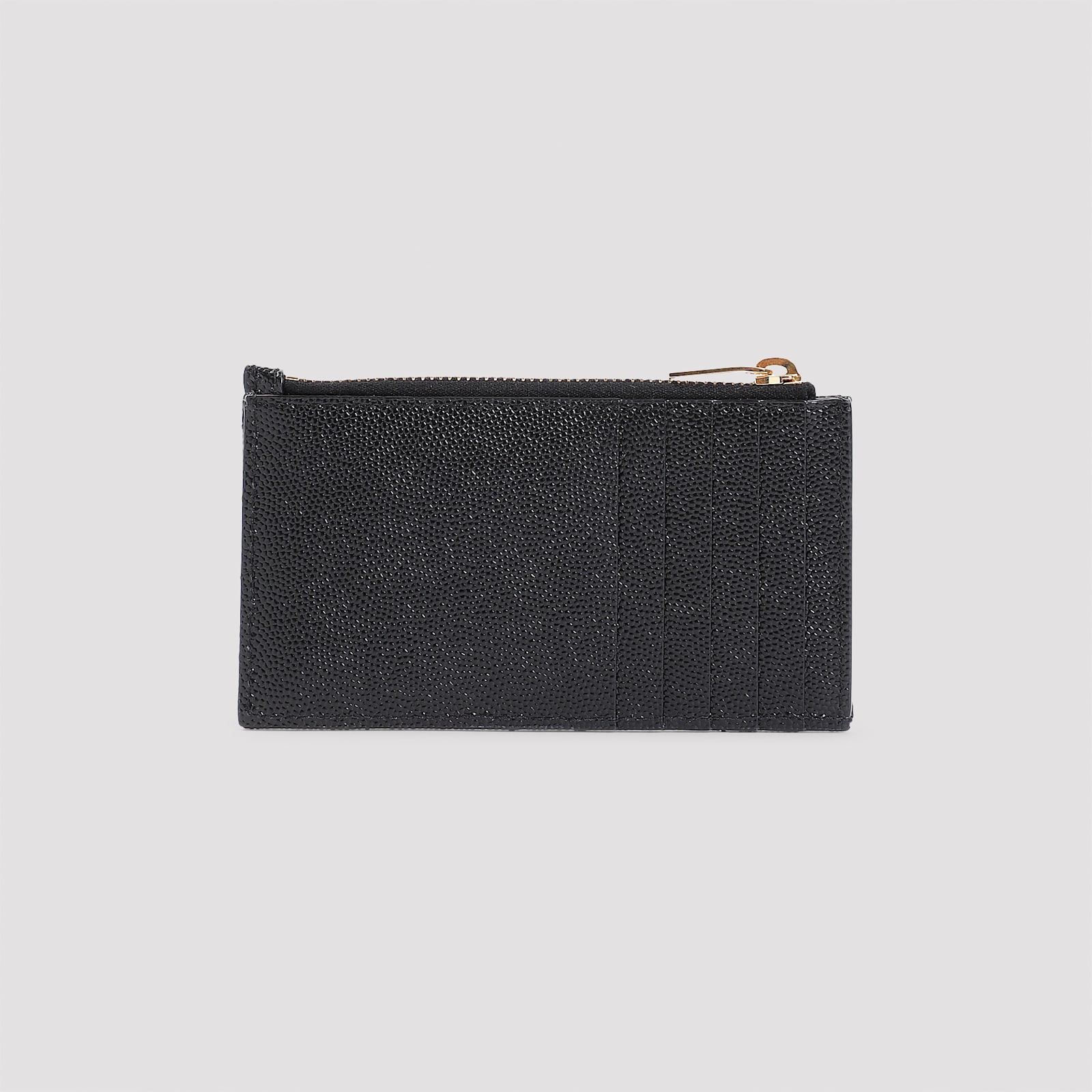 Saint Laurent Cassandre Leather Cardholder In Nero