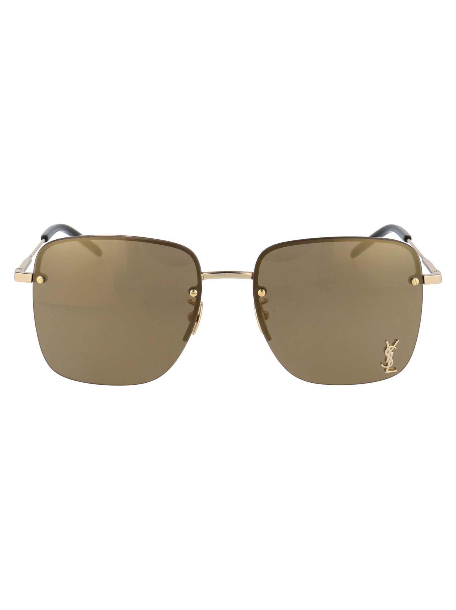 Saint Laurent Sl 312 M Sunglasses In 006 Gold Gold Brown