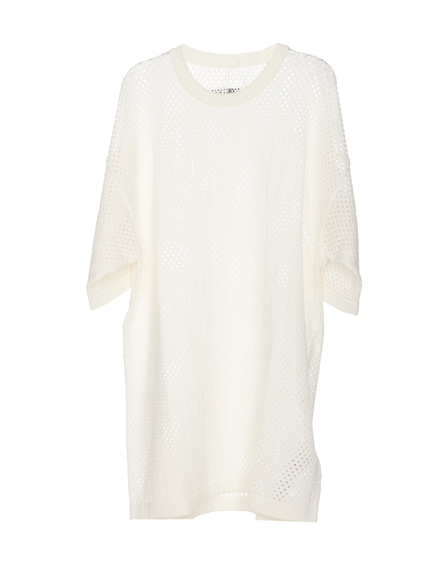 Shop Mm6 Maison Margiela Net Long Sweater In White