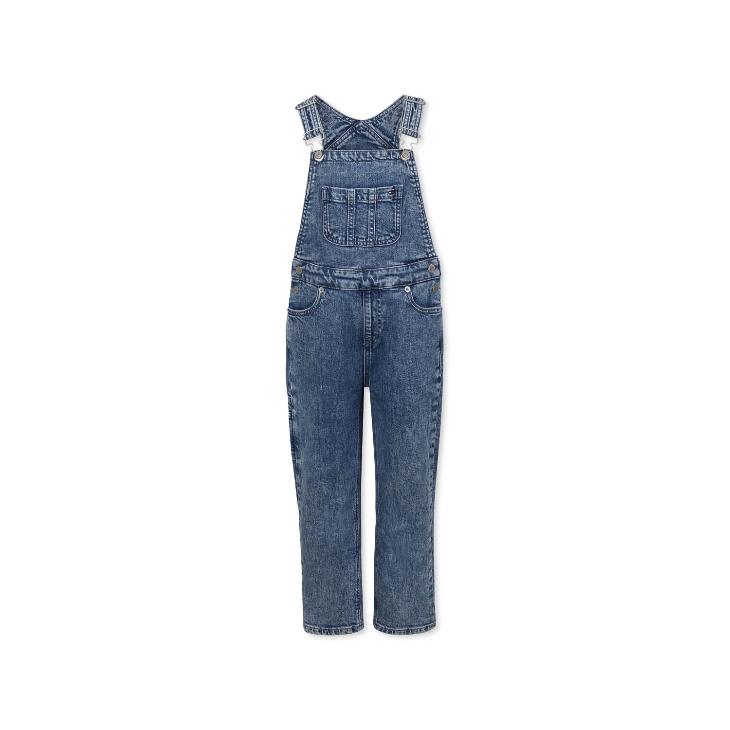 Tommy Hilfiger Denim Babygrow For Kids With Flag In Denim
