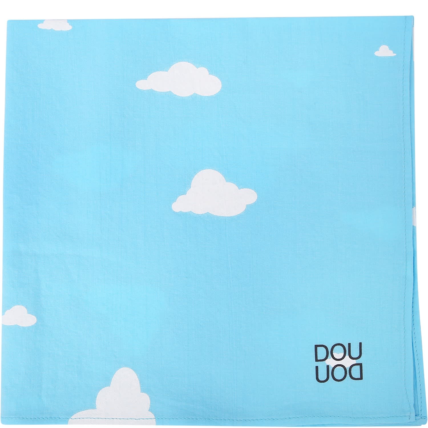 Douuod Light Blue Kerchief With White Clouds