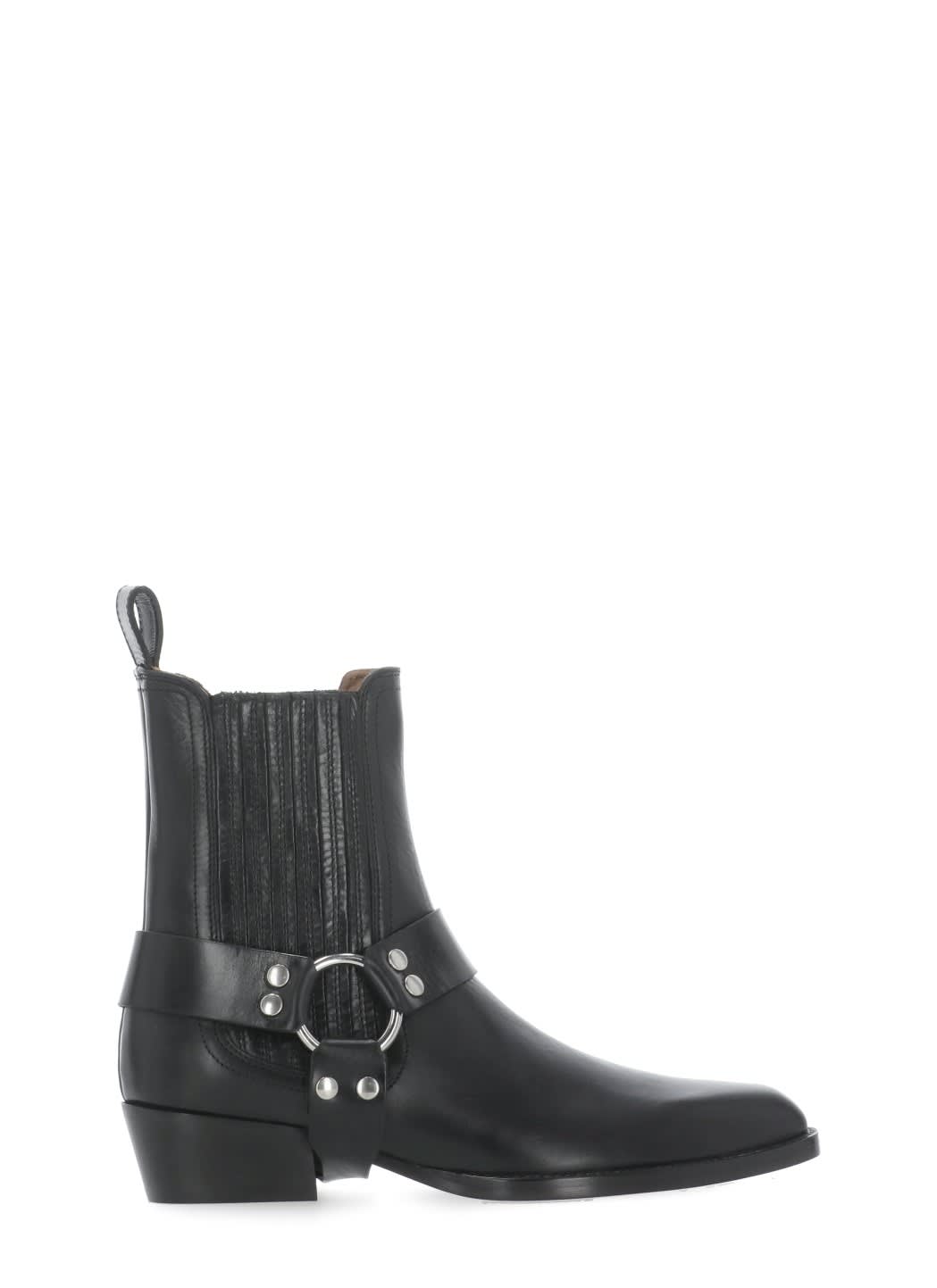 Paris Texas Helena Cowboy Ankle Boots In Black