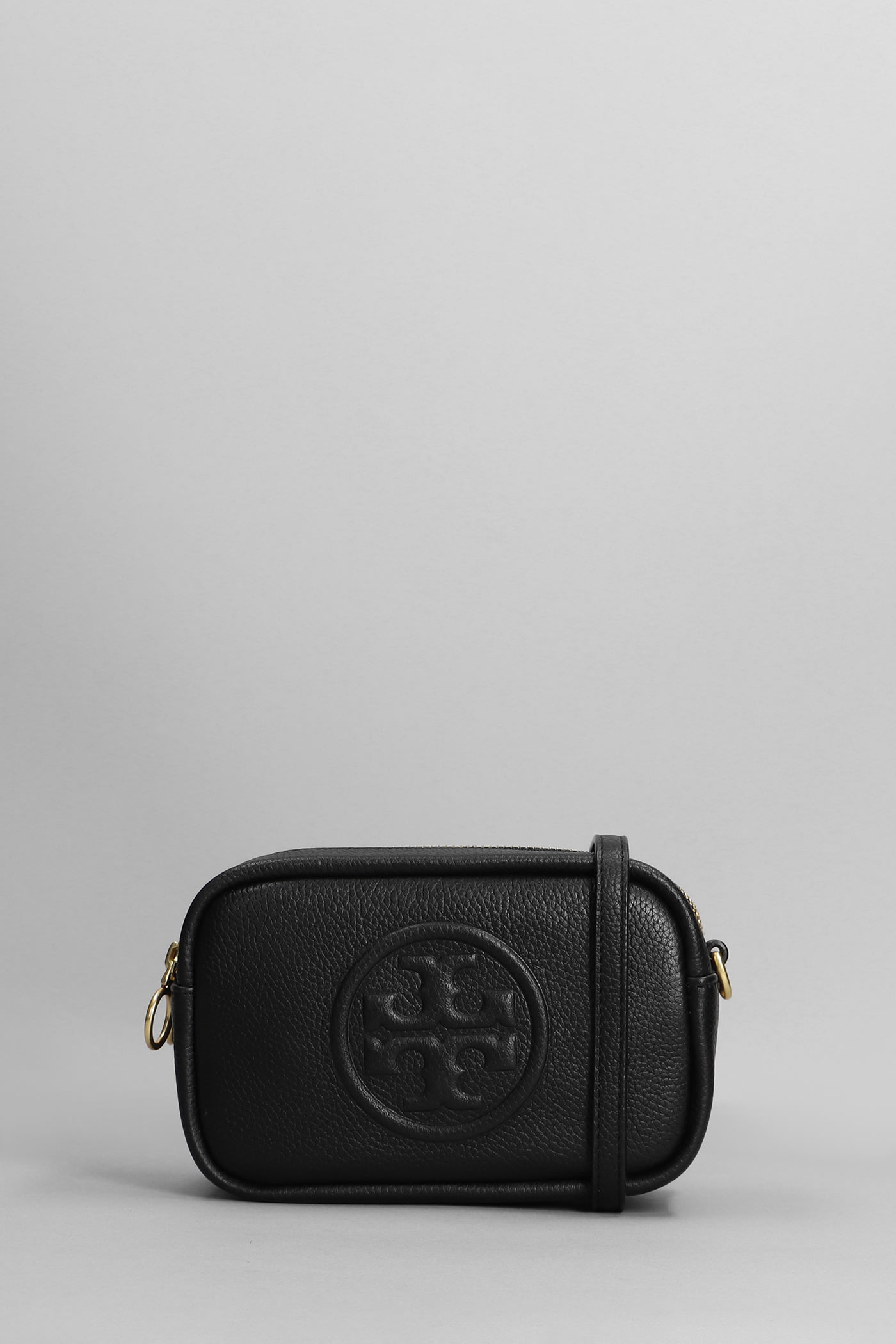 Tory Burch Perry Bombe Shoulder Bag In Black Leather