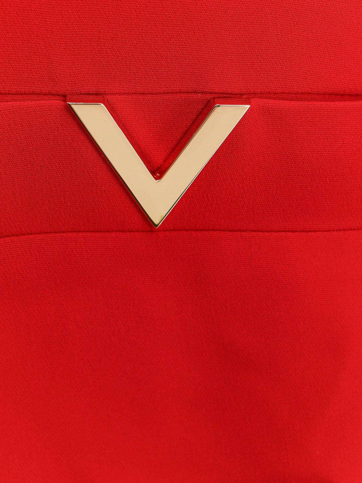 Shop Valentino Vlogo Plaque Blouse In Red