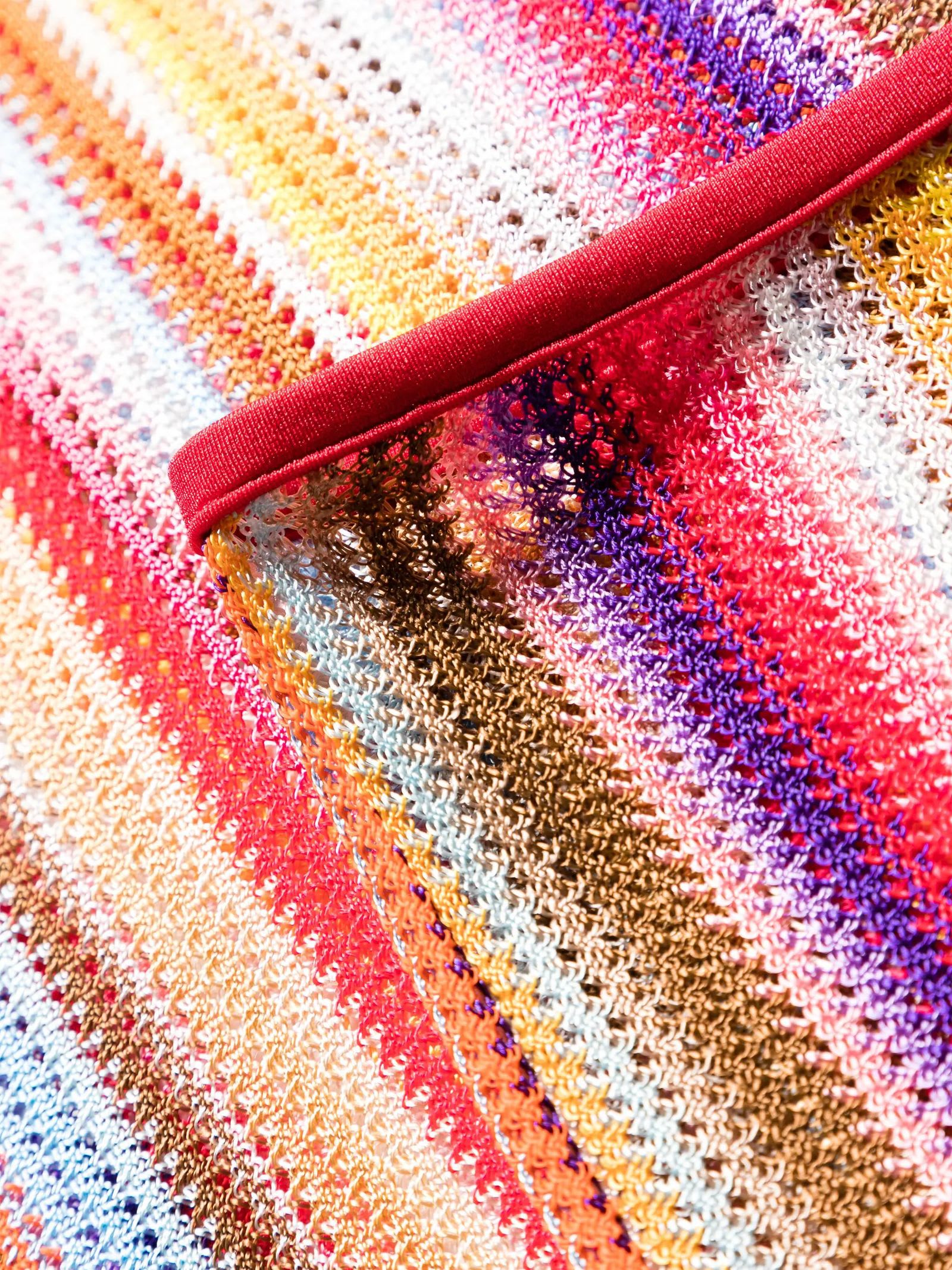 Shop Missoni Striped Crochet-knit Flared Trousers In Multicolour