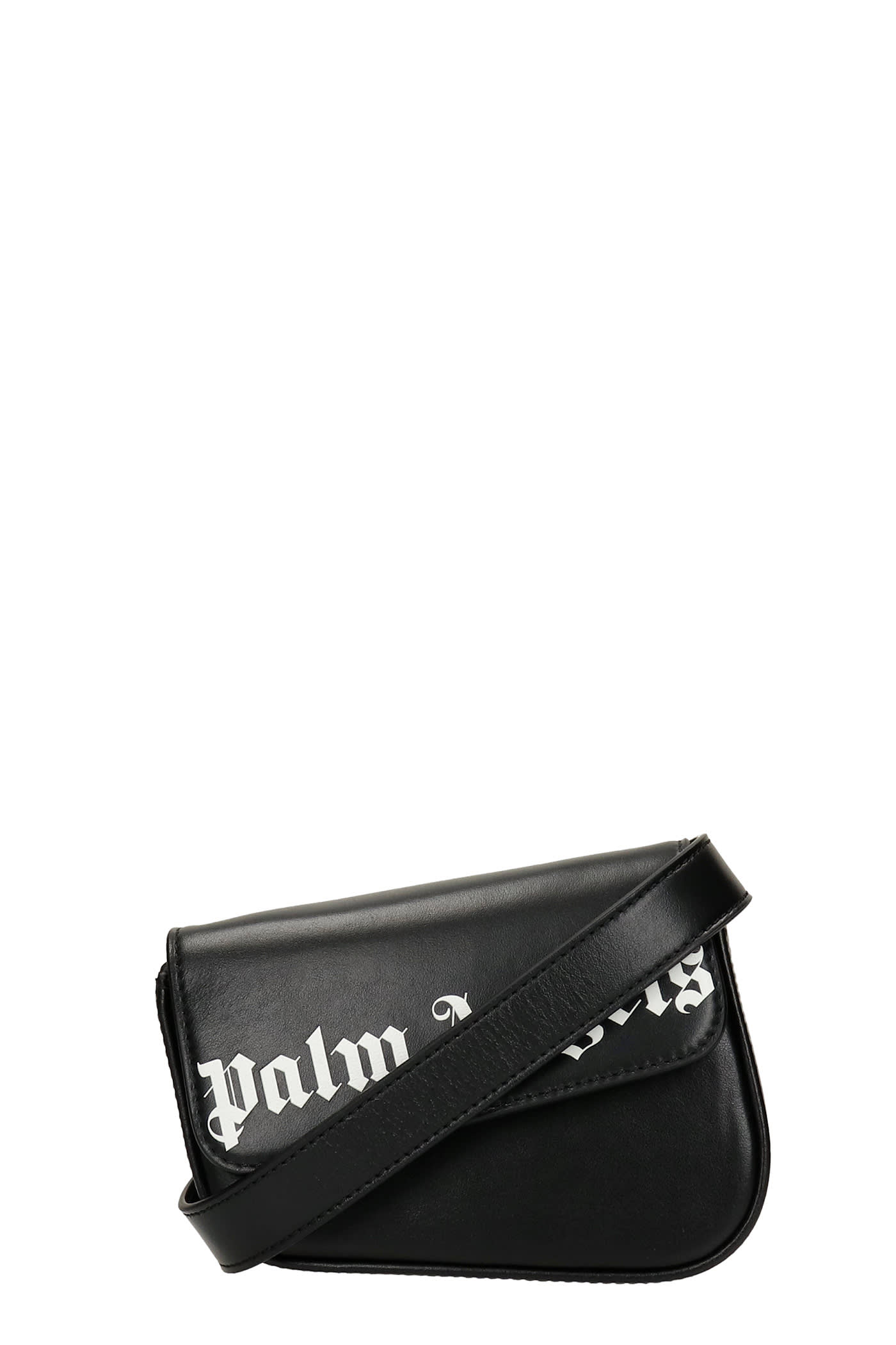 Palm Angels Waist Bag In Black Leather