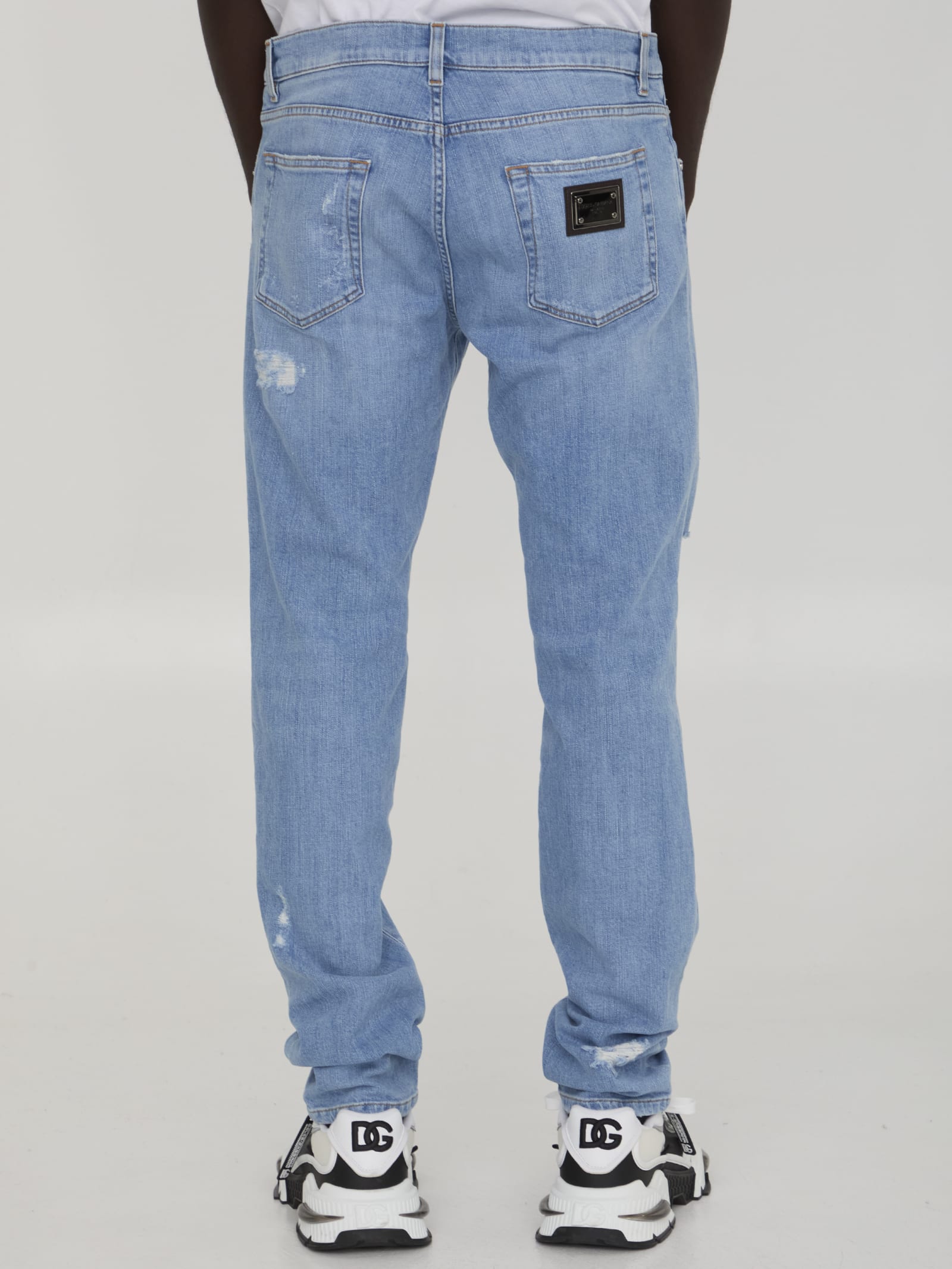 Shop Dolce & Gabbana Slim Jeans In Light Blue