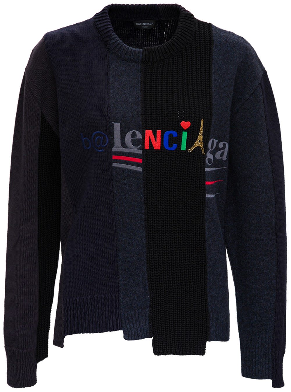 Balenciaga Cotton And Wool L/s Sweatshirt With Logo