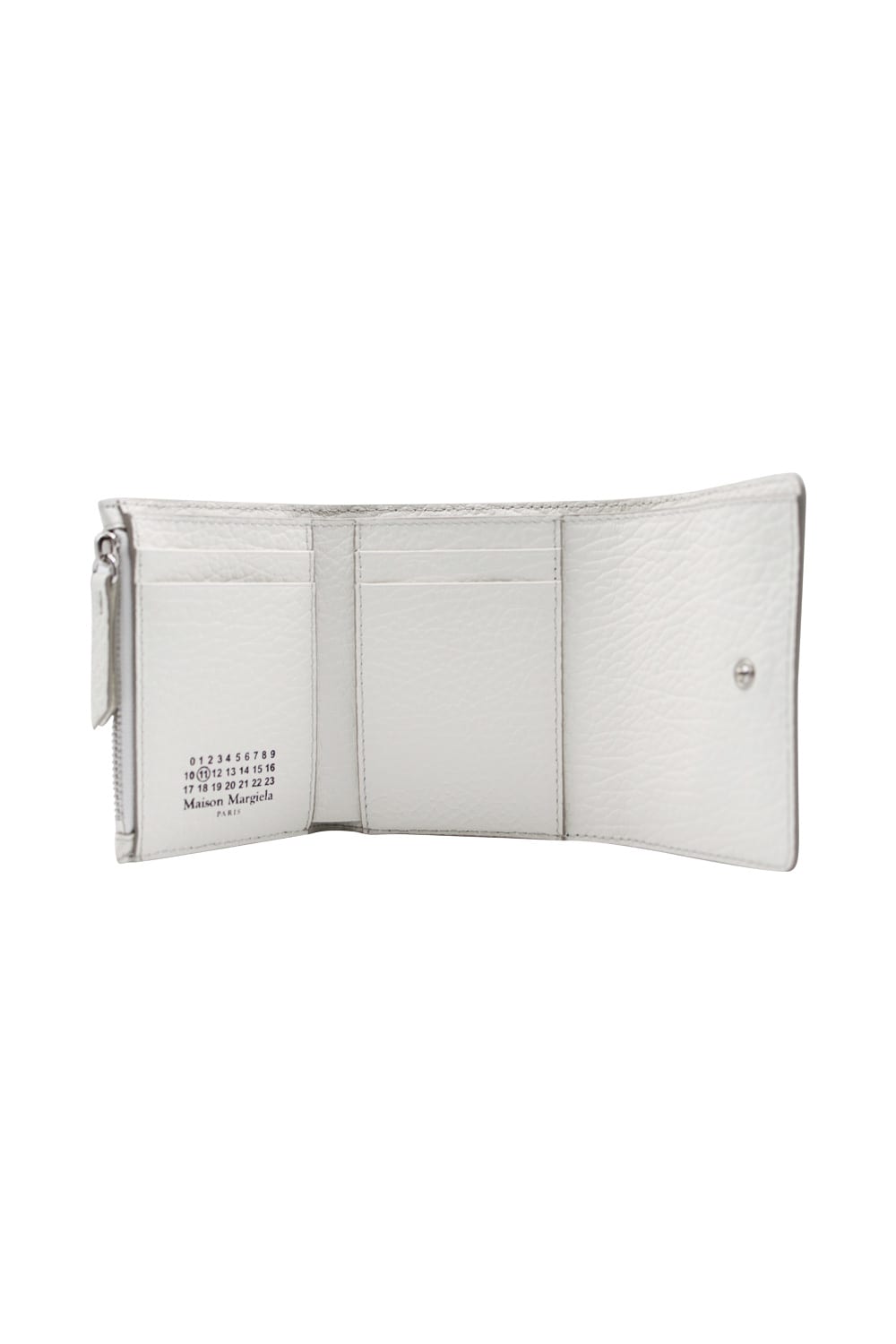 Shop Maison Margiela White Tri Fold Wallet