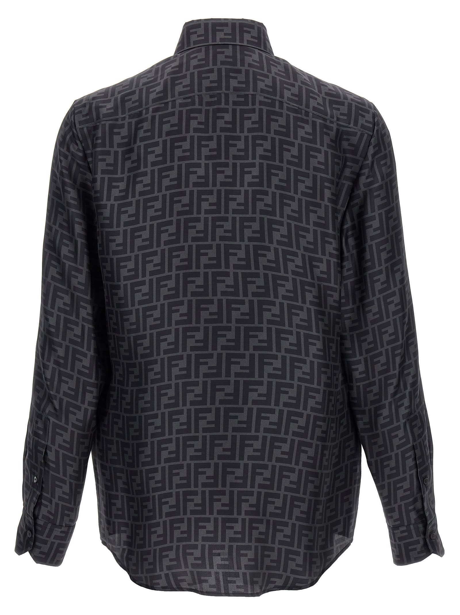 Shop Fendi Ff Shirt In Gray