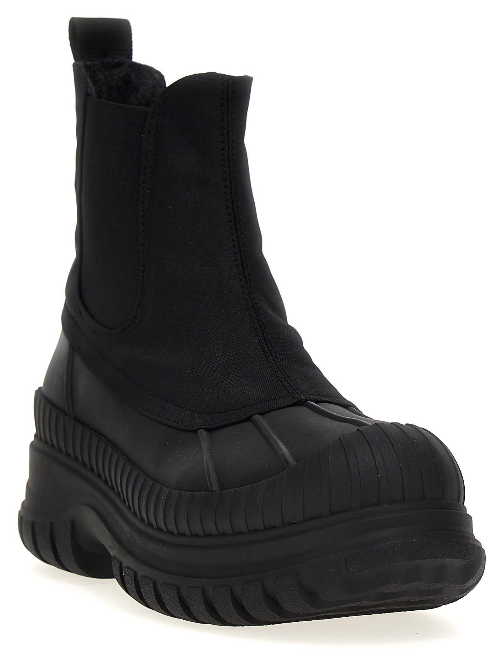 Shop Ganni Outdoor Chelsea Boots In Black