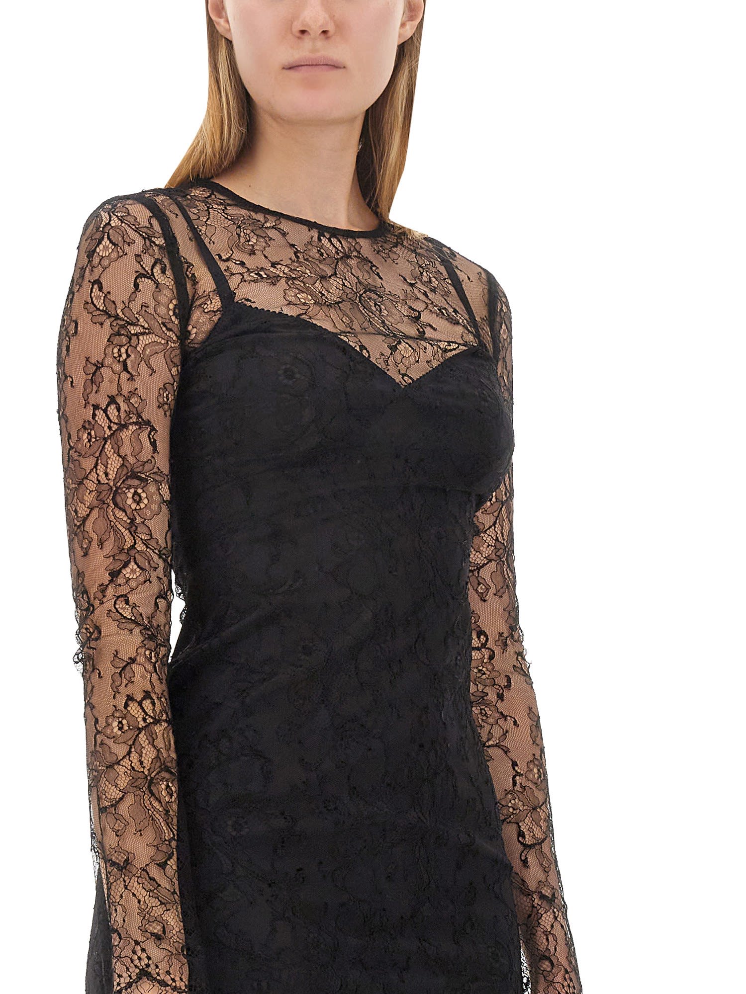 Shop Dolce & Gabbana Longuette Dress In Black