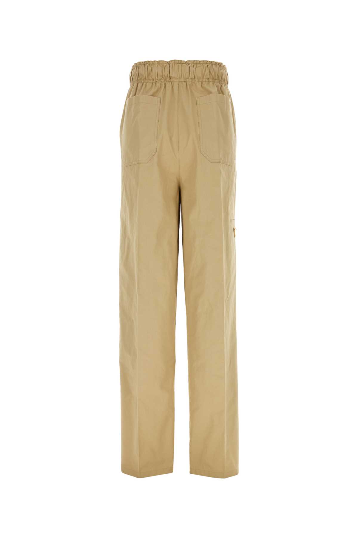 Shop Prada Sand Cotton Wide-leg Pant In Corda