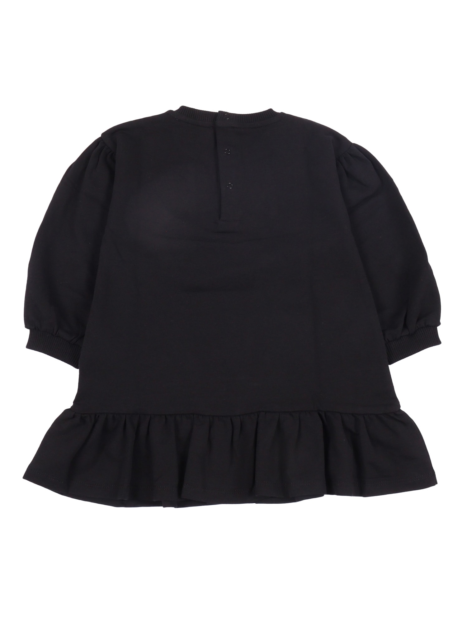 Moschino Long Sleeved Dress In Animal Print