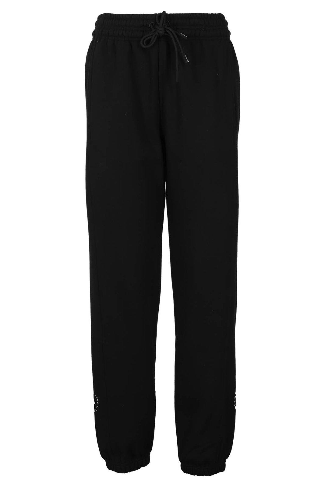 Shop Adidas By Stella Mccartney Logo Printed Drawstring Track Pants In Black
