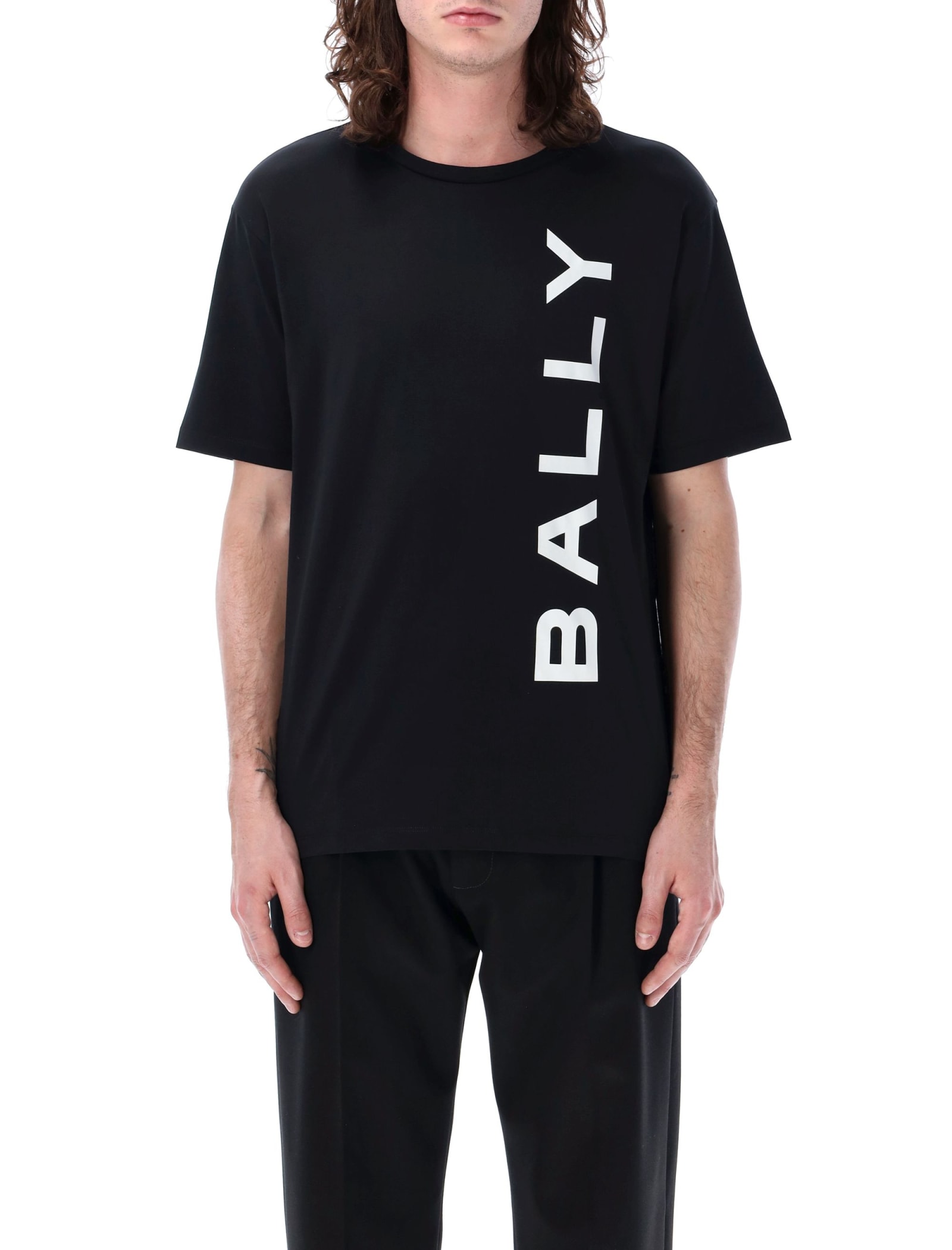 Shop Bally Logo T-shirt In Black