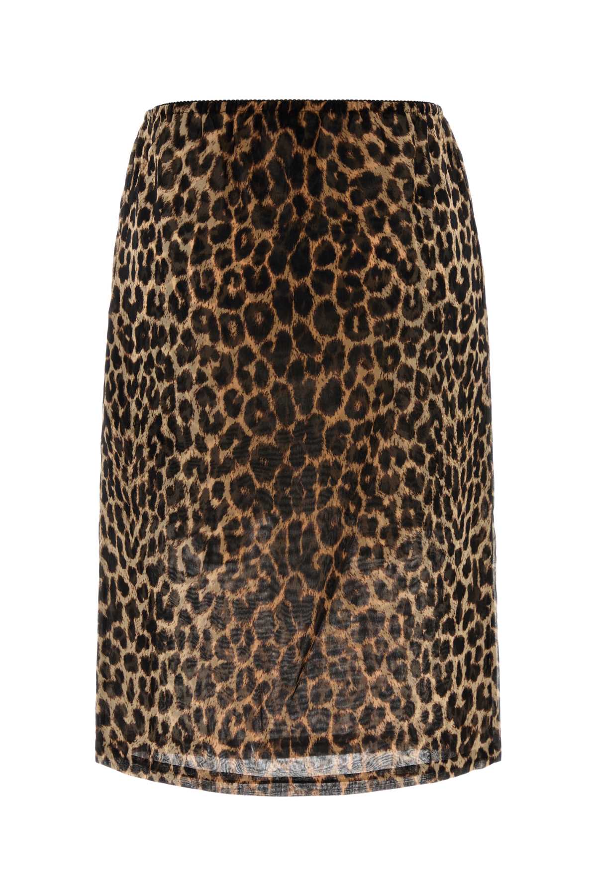 Saint Laurent Animal Print Mini Skirt With Elastic Waistband In Animal Print