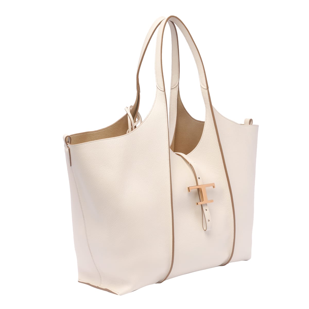 Tod's Medium T-timeless Shopping Bag In White