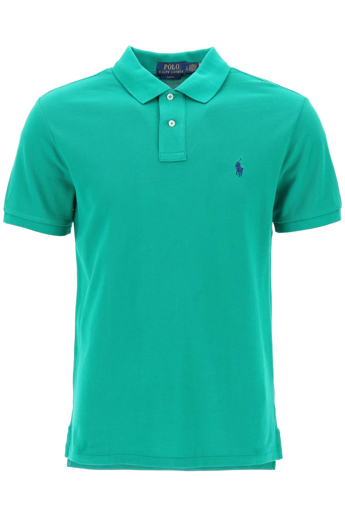 Shop Polo Ralph Lauren Pique Cotton Polo Shirt In Billiard C7315 (green)