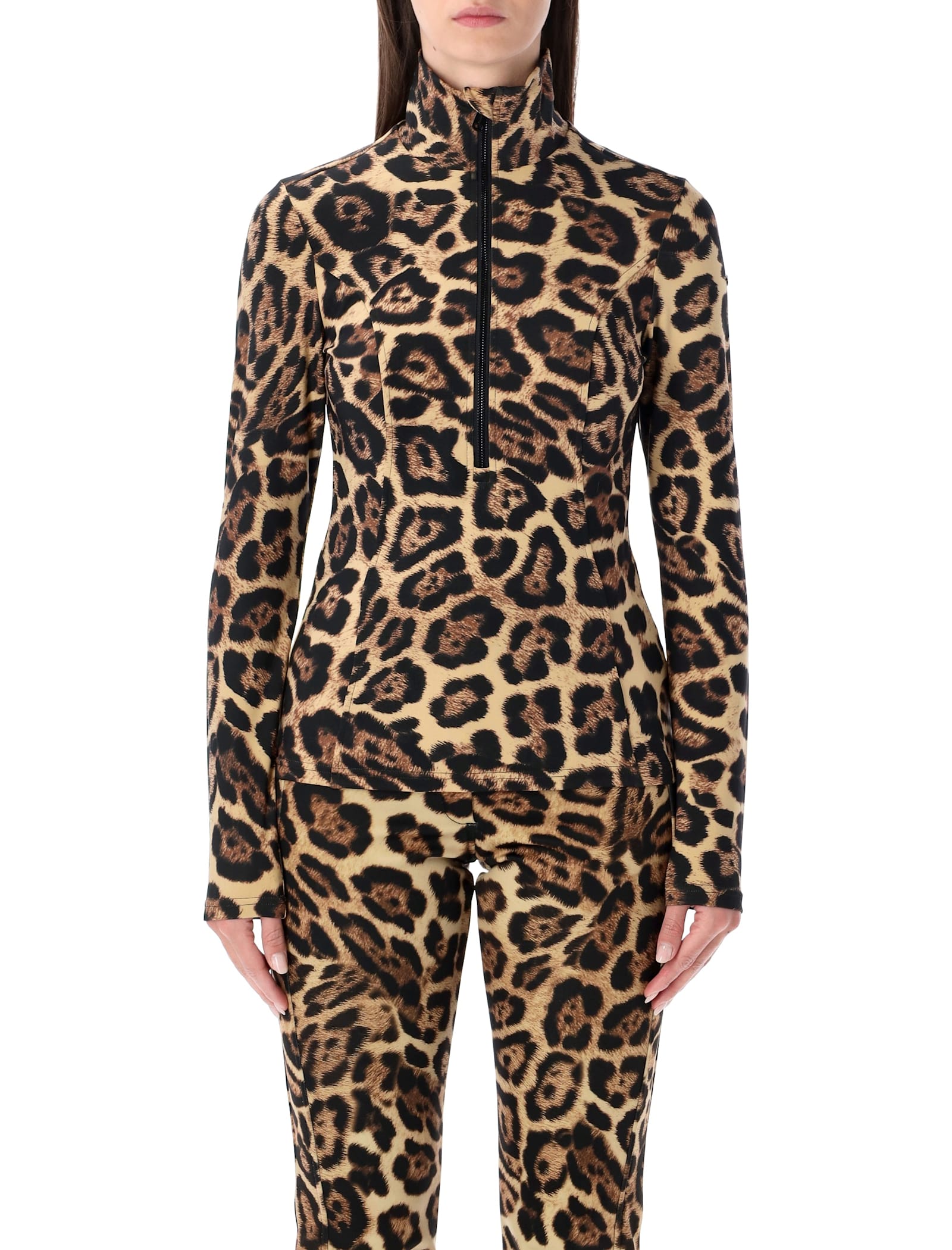 Goldbergh Womens Leona Jaguar-print Stretch-jersey Ski Top 7250 Jaguar Xl In Multi