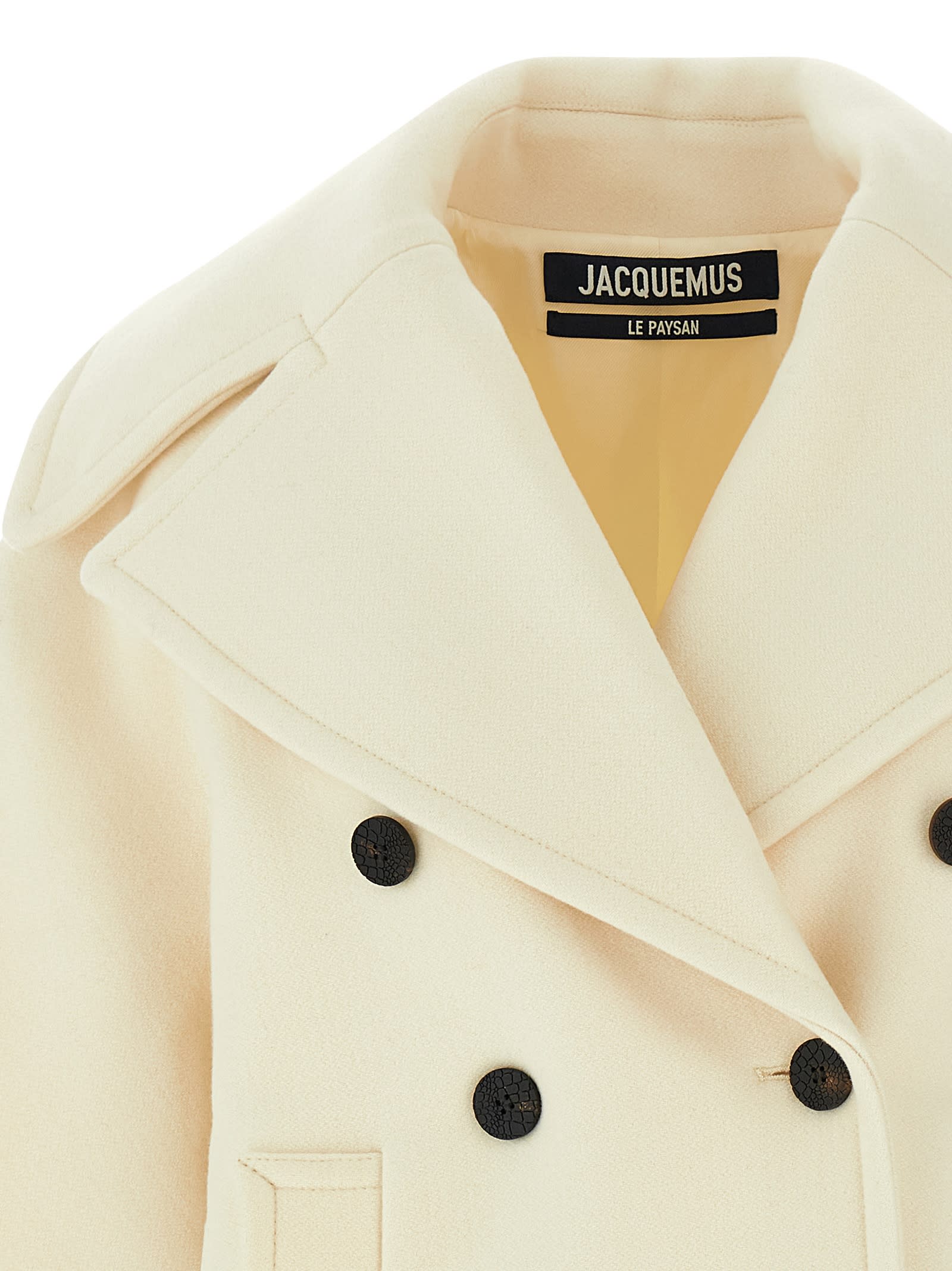 Jacquemus Le Caban Ovalo Coat In White