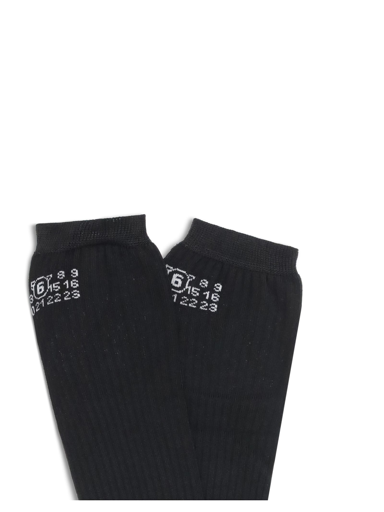 Mm6 Maison Margiela Stretch Viscose Blend Socks In Black