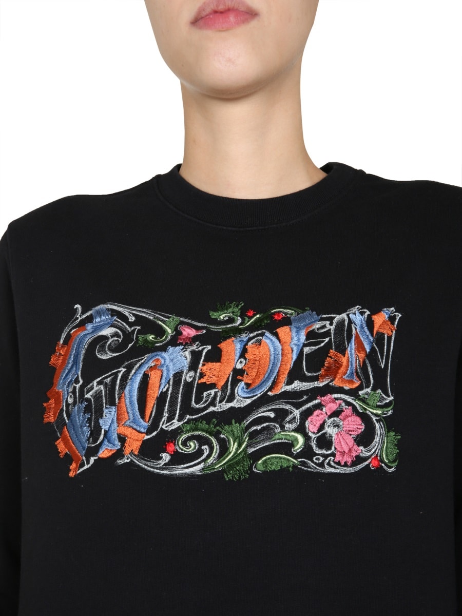 Shop Golden Goose Round Neck Sweatshirt In Black