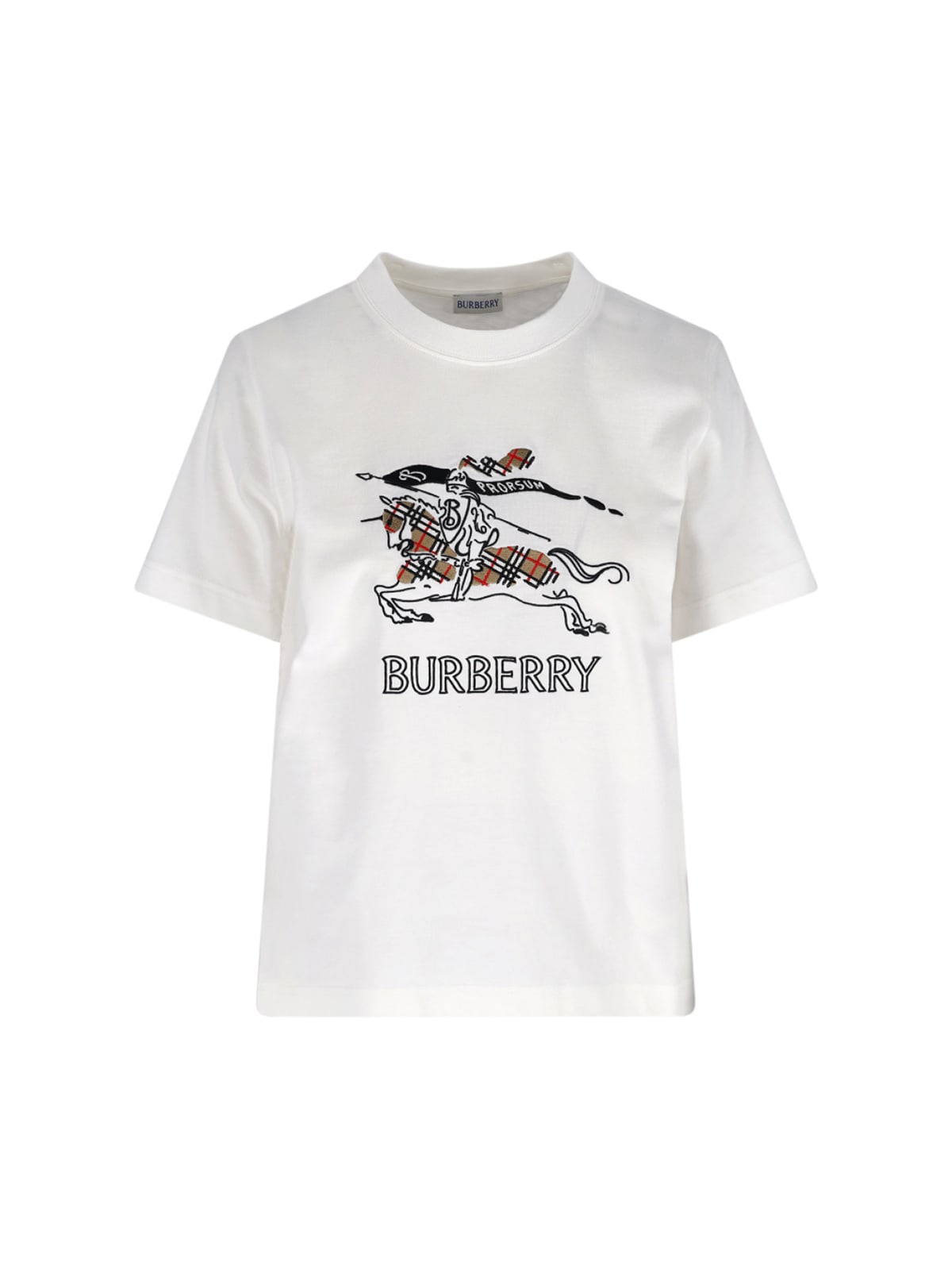 Burberry Equestrian Knight Design Cotton T-shirt In Animal Print