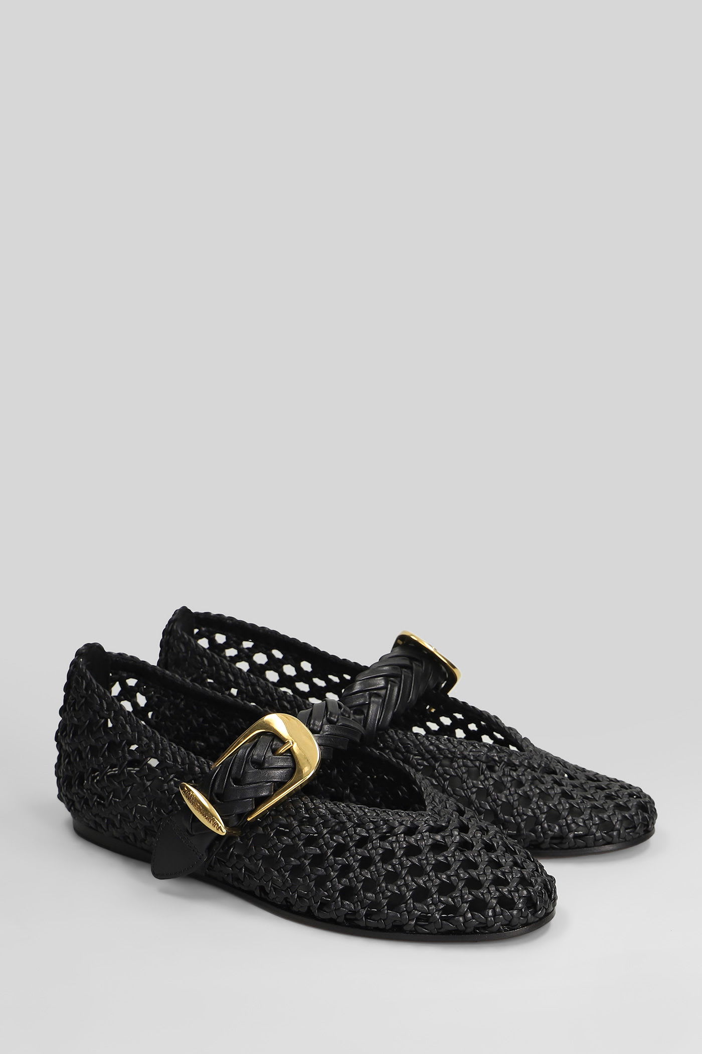 Zimmermann Helix Ballet Flats In Black Leather In Black