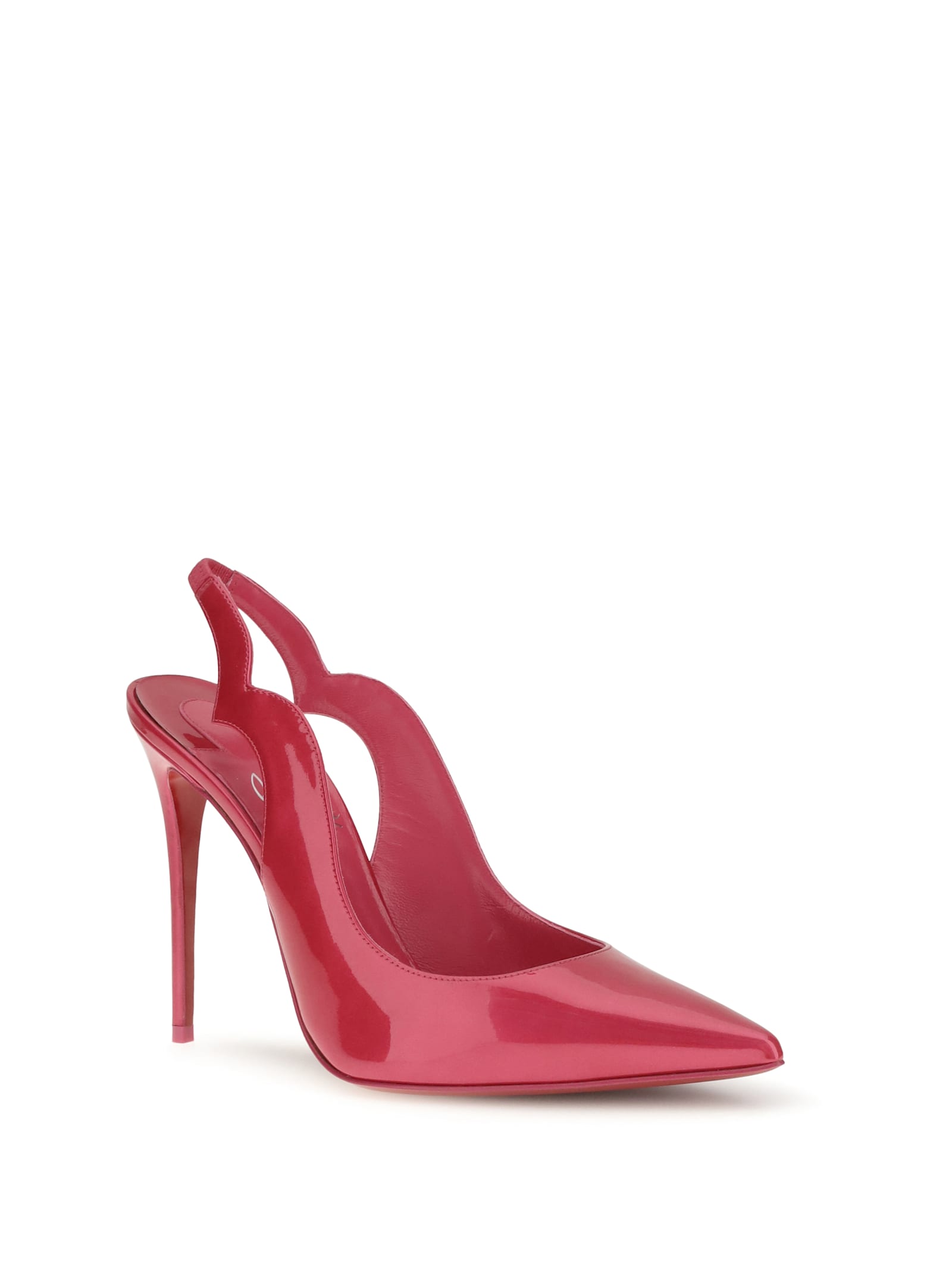 Christian Louboutin Hot Chick Sling Patent Leather Slingback Pumps 100 In Pink
