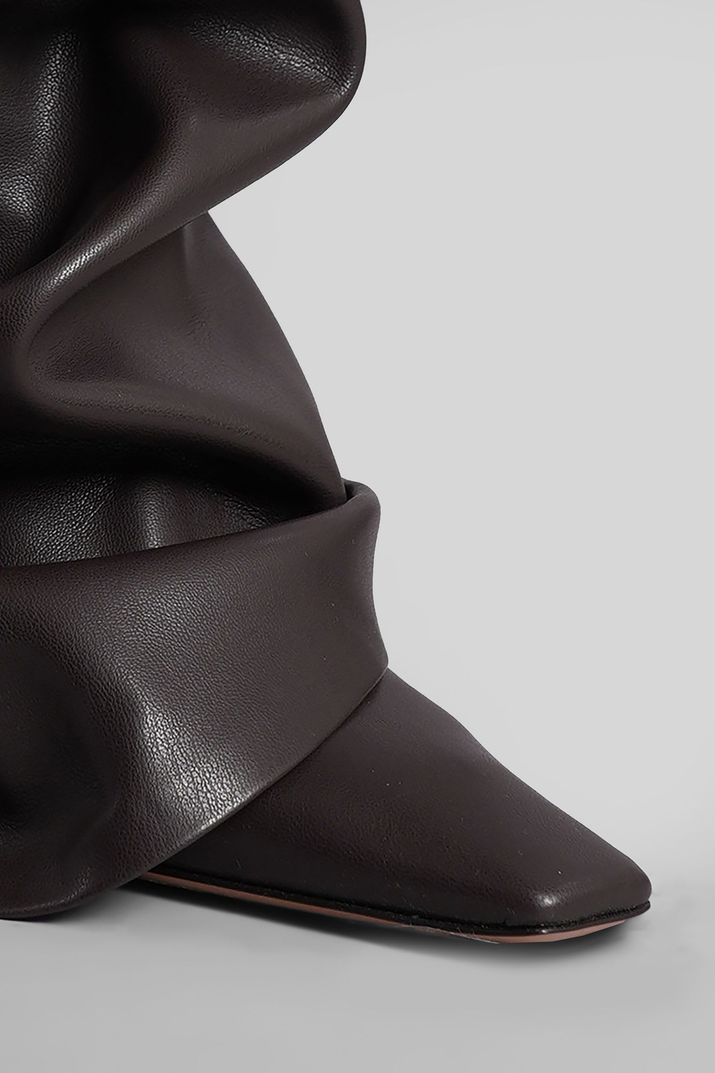 Attico Robin Otk High Heels Boots In Brown Leather In Brown