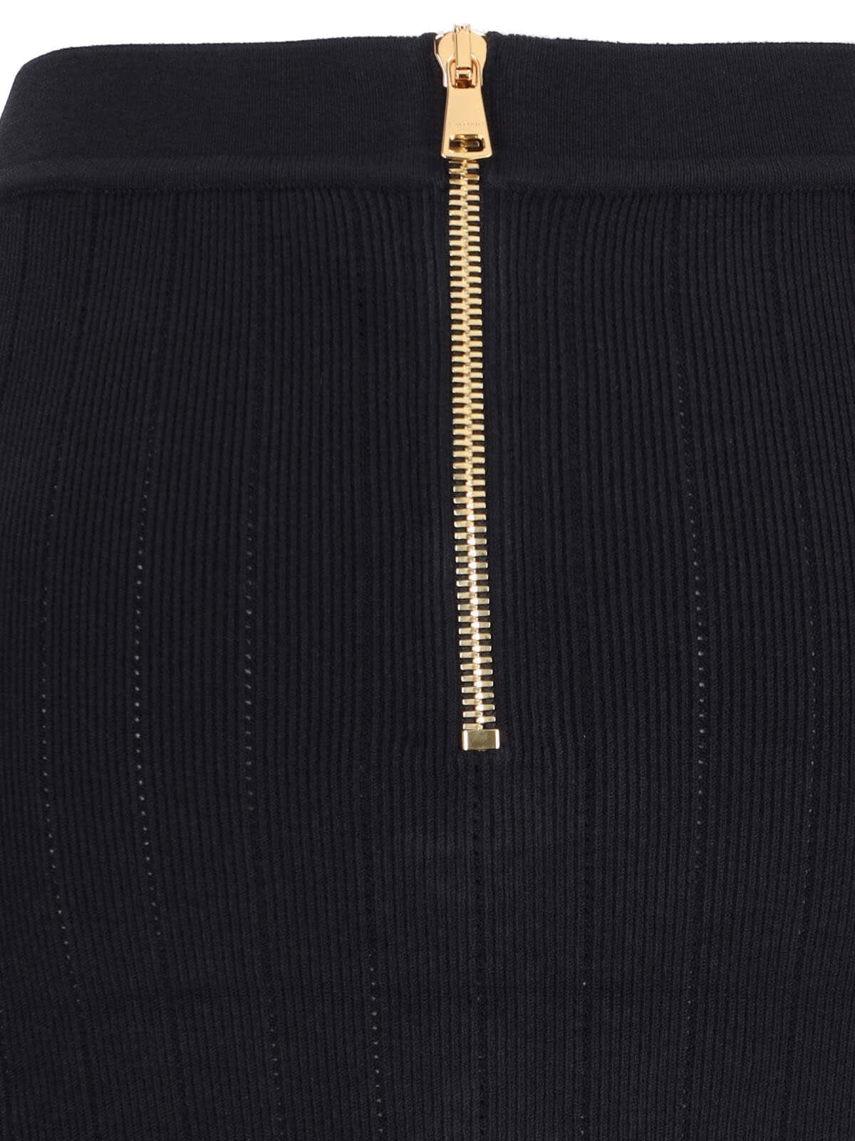 Shop Balmain Knitted Mini Skirt In Black