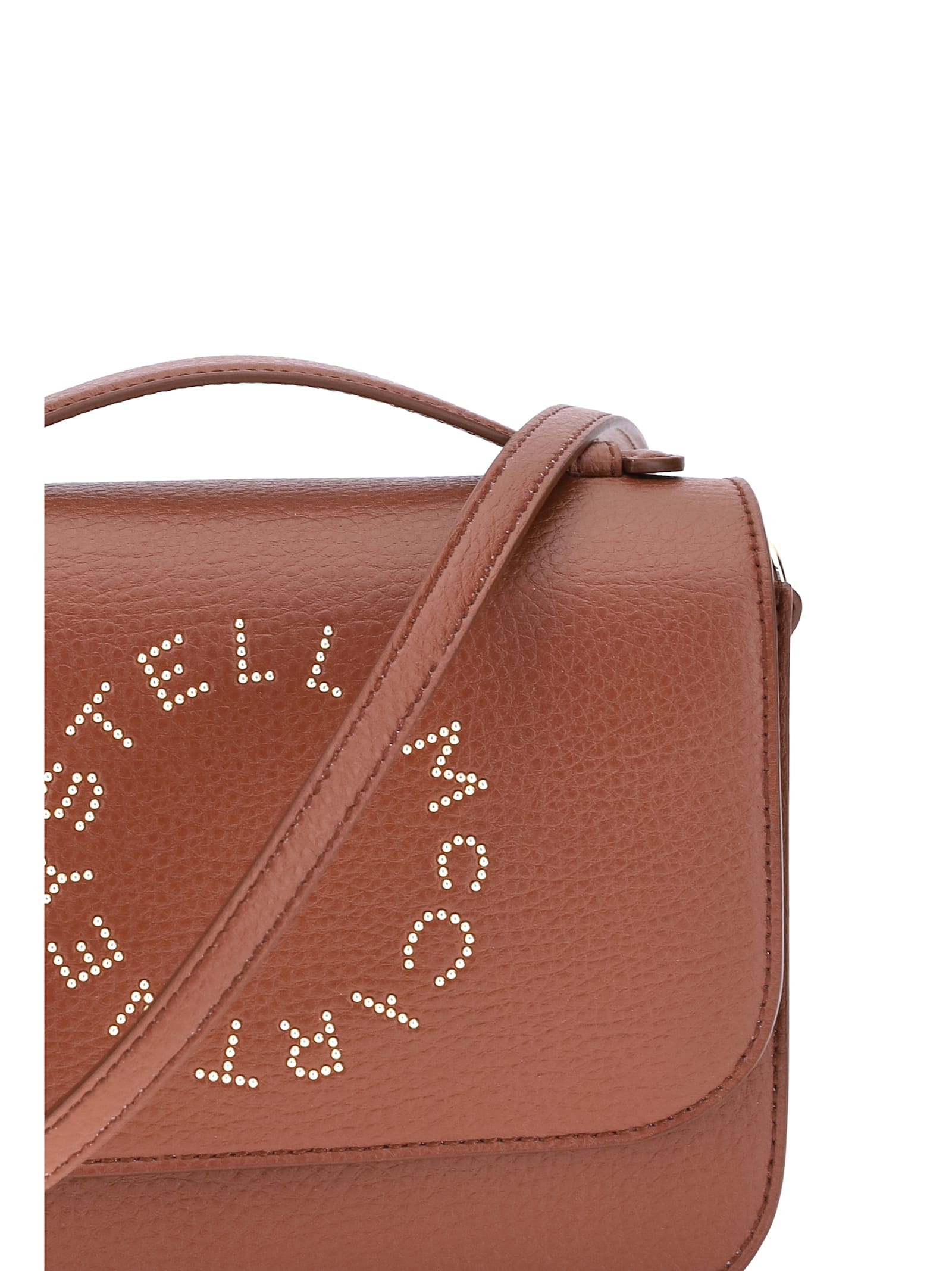 Stella Mccartney Logo Flap Bag Eco Embossed Grainy Alter