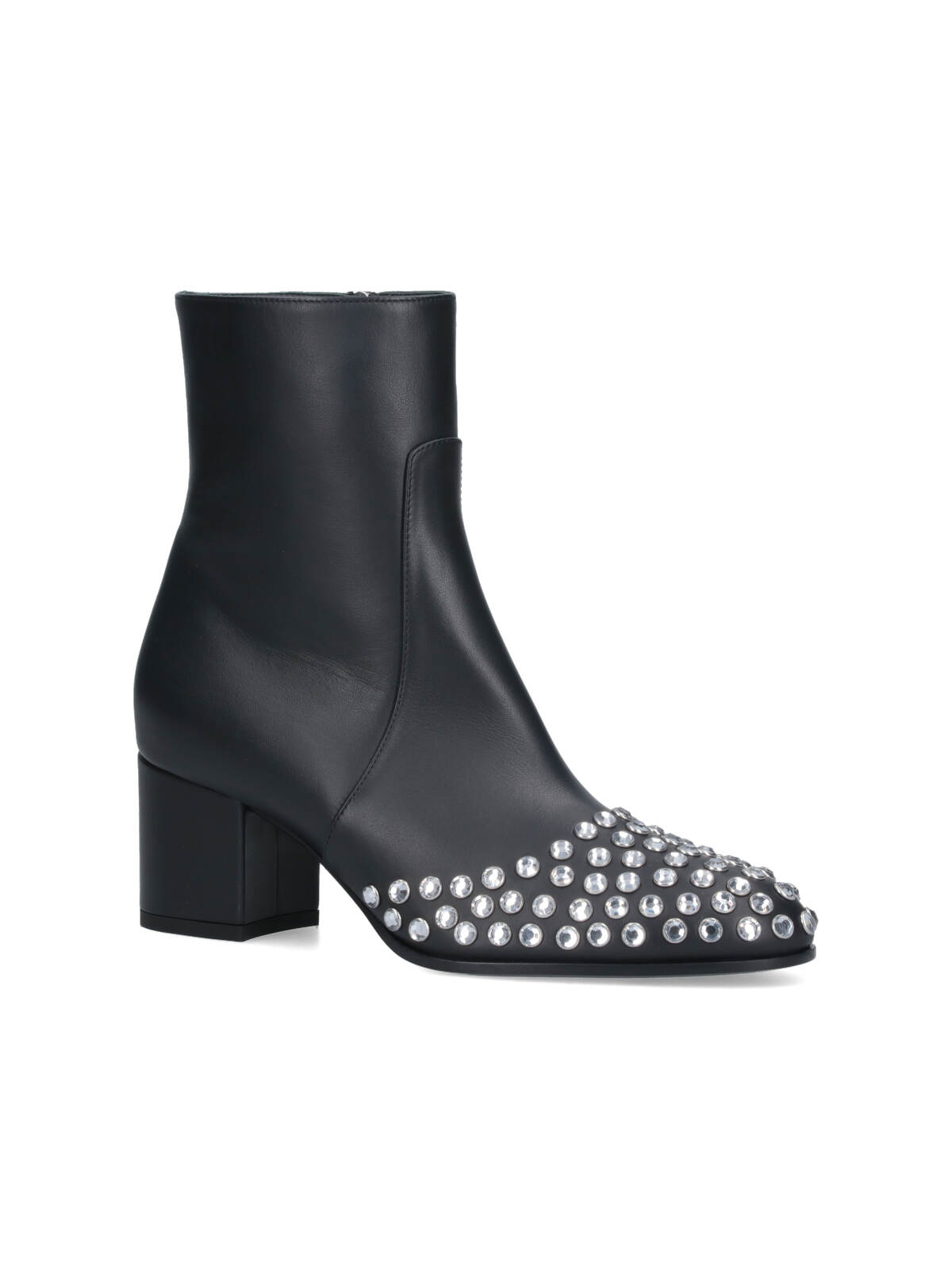 Alaïa Ankle Boots With Silver Rhinestone Detailing In Black
