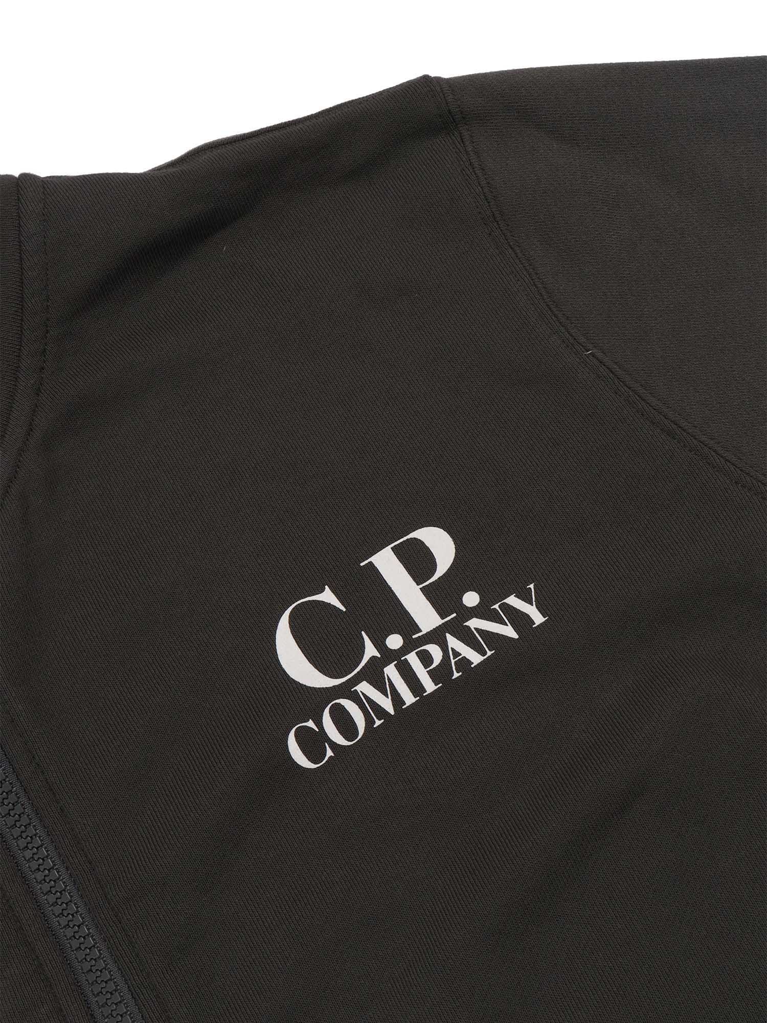 C.p. Company Undersixteen Zipped Hoodie In Black