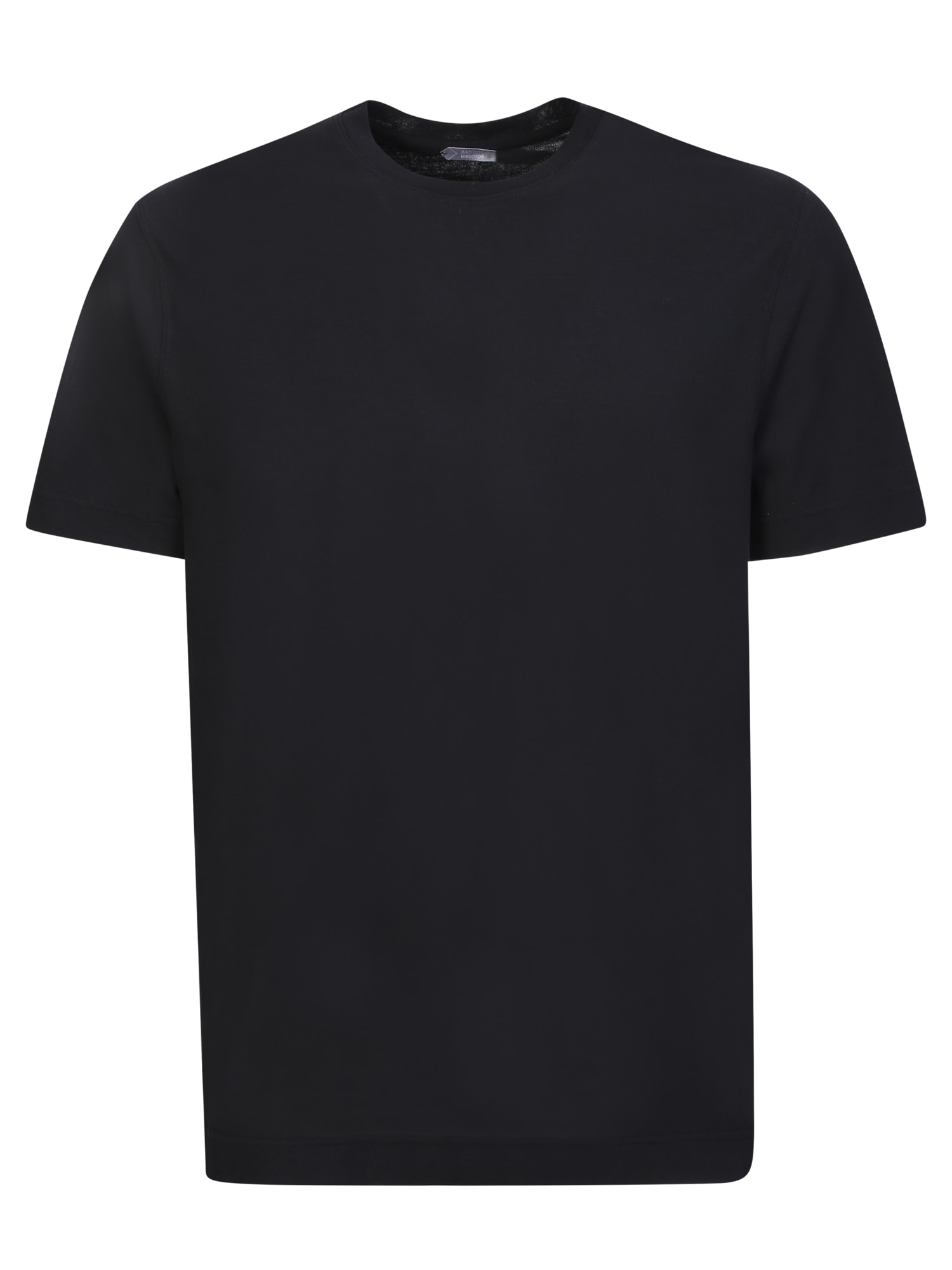 Shop Zanone Black Cotton T-shirt